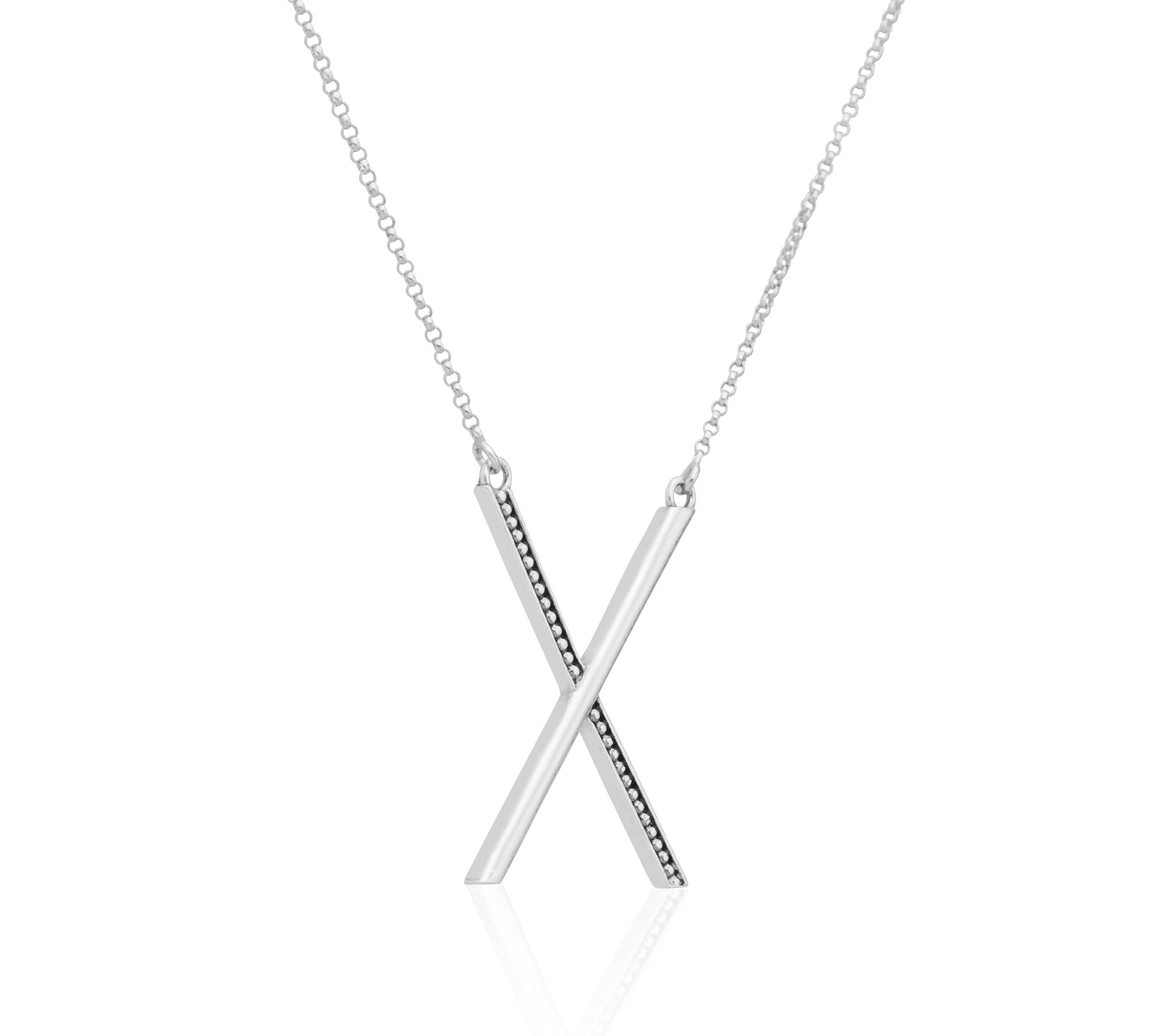 Or Paz Sterling Silver Beaded X Necklace