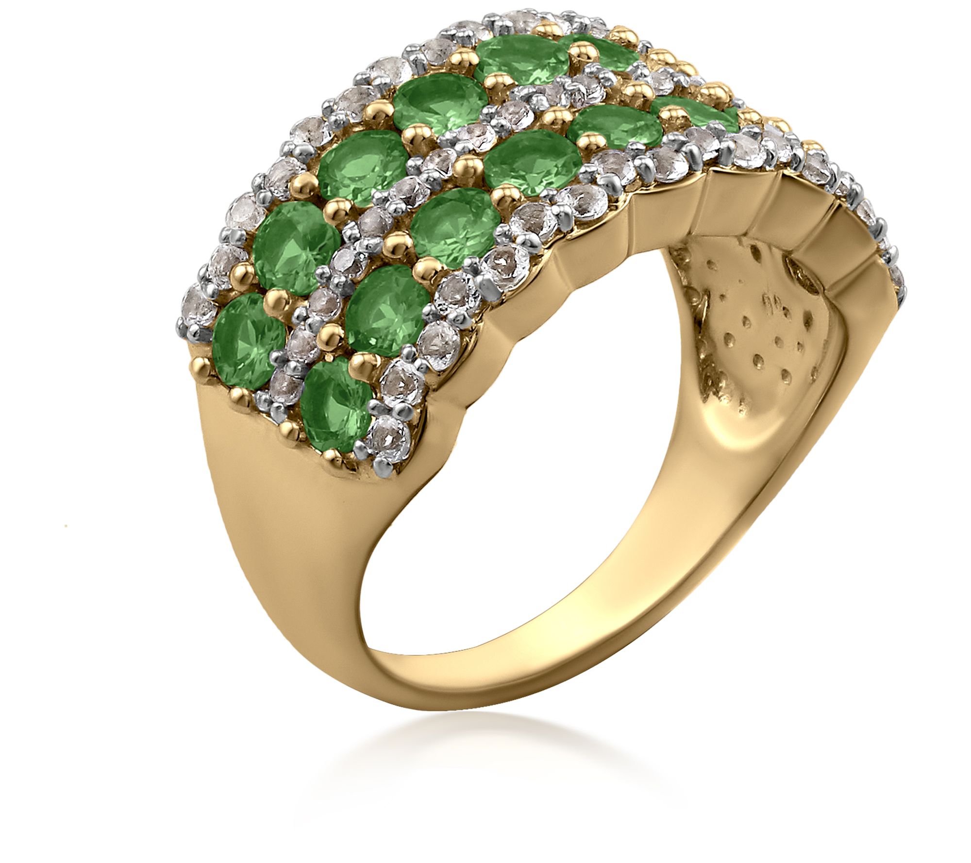 Affinity Gems Double-Row Gemstone Band Ring, 14 K Gold