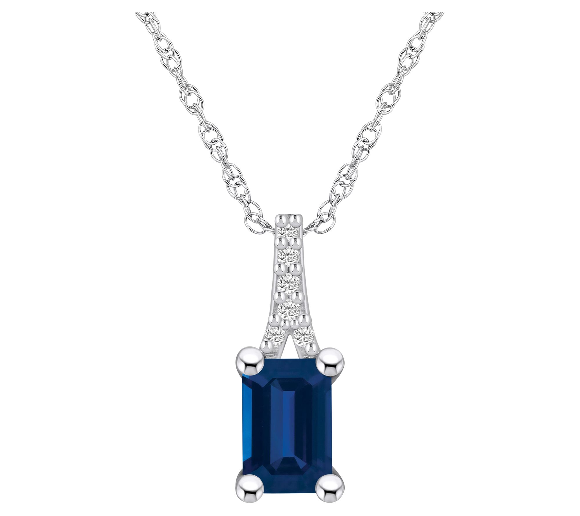 Affinity Gems Gemstone & Diamond Pendant w/ Chain, 14K Gold
