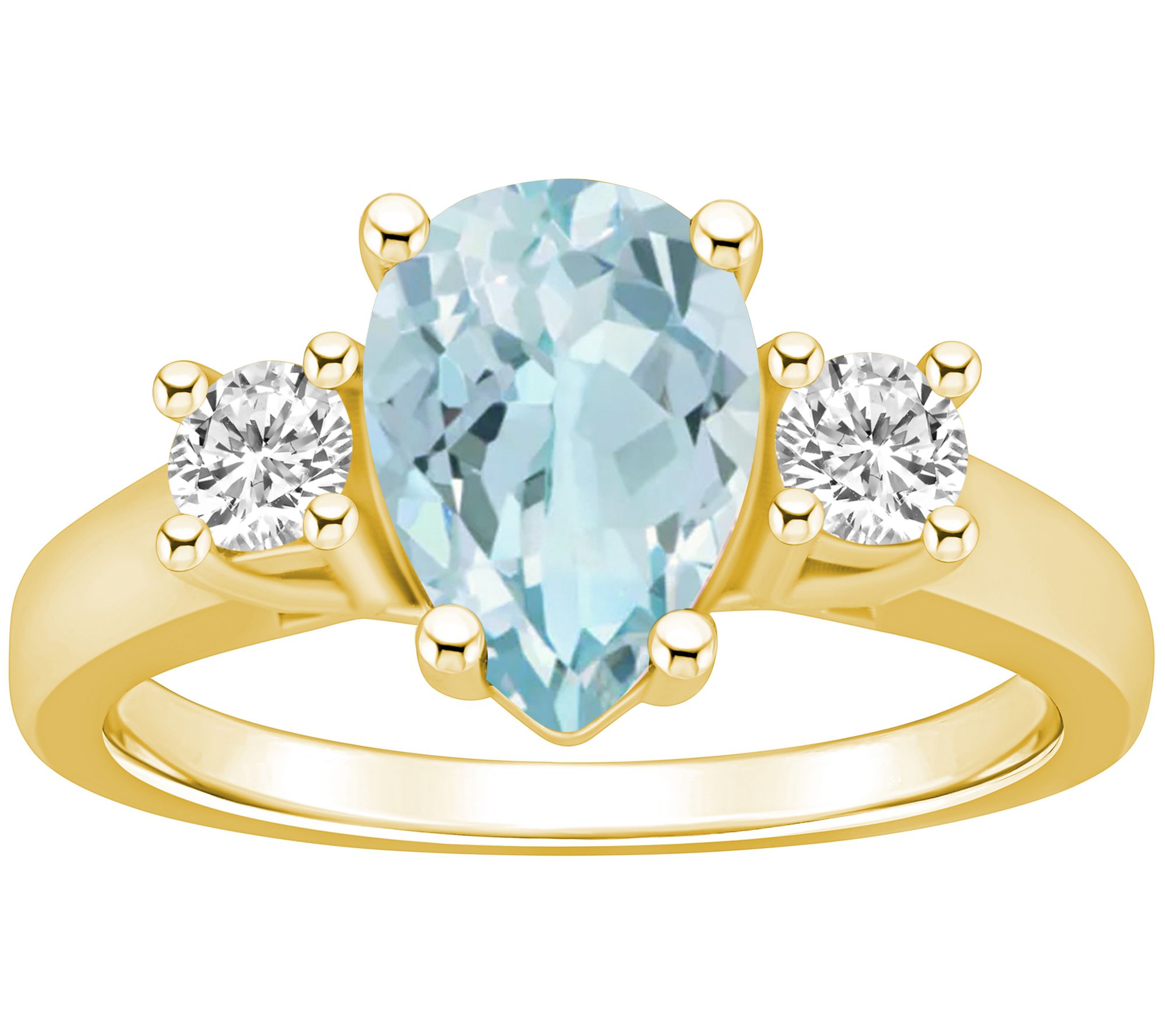 Affinity Gems Pear Aquamarine & Diamond Ring, 14K Gold