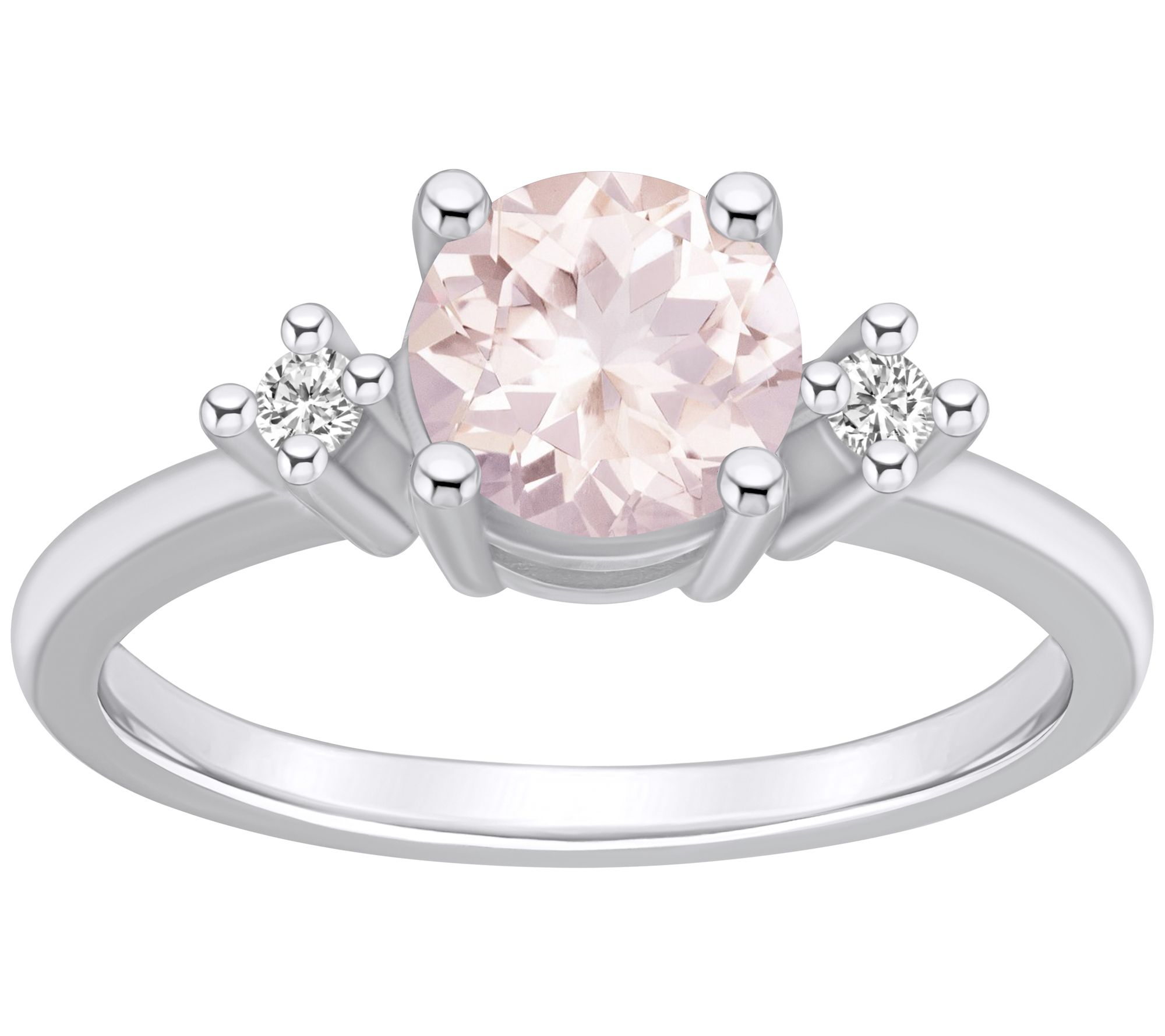 Affinity Gems Round Morganite & Diamond Ring, 14K Gold