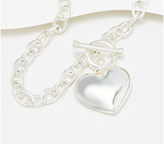 Joan Rivers Heart Charm Toggle Necklace with Rolo Chain