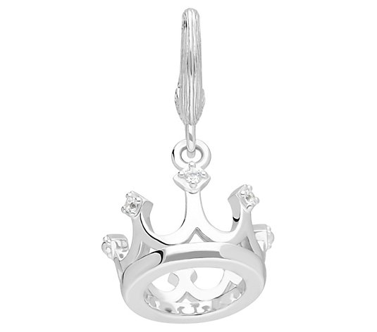 Ariva Sterling Silver White Topaz Queen's C rown Charm