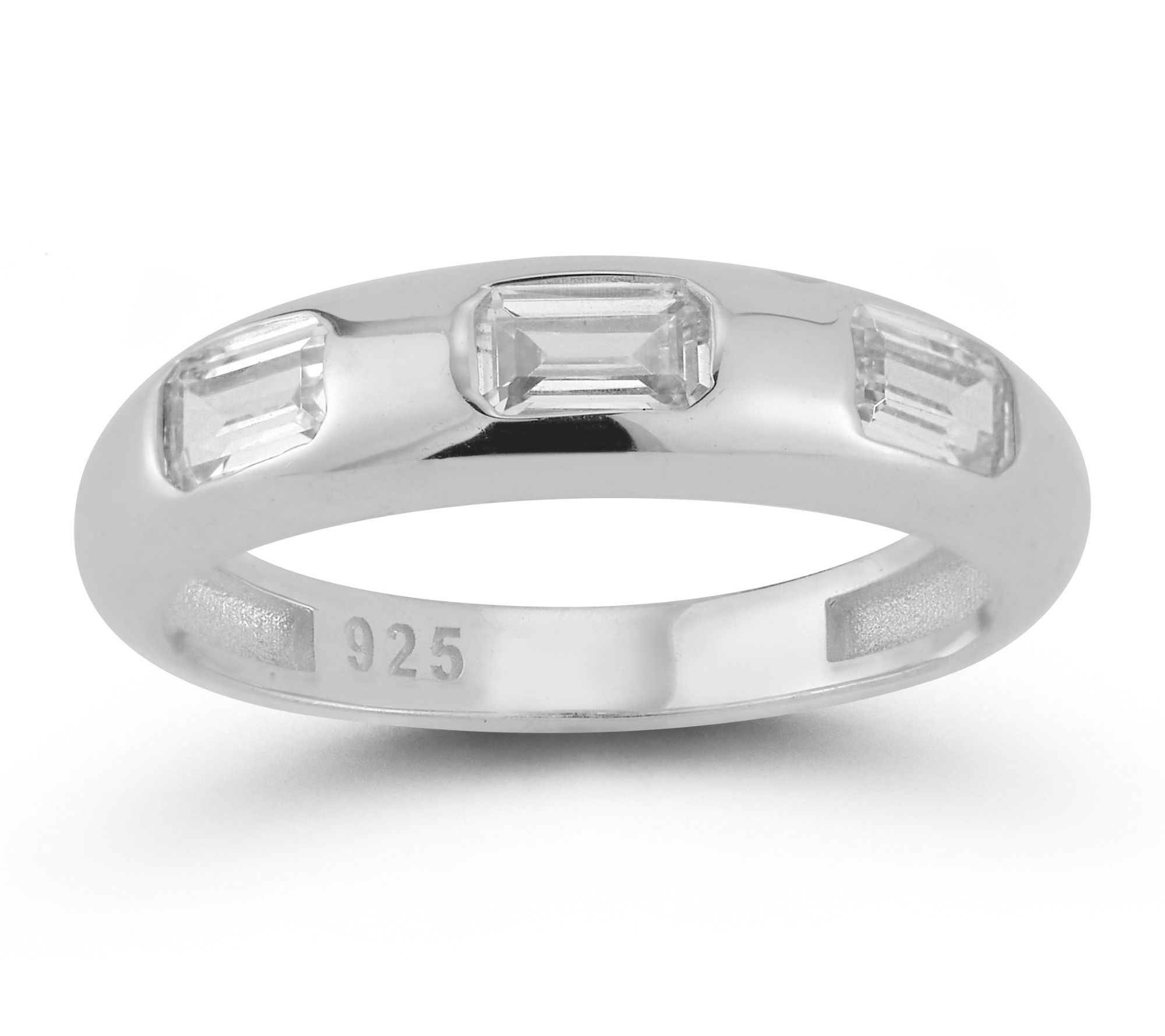 Sterlina Silver Emerald-Cut Band Ring, Sterling