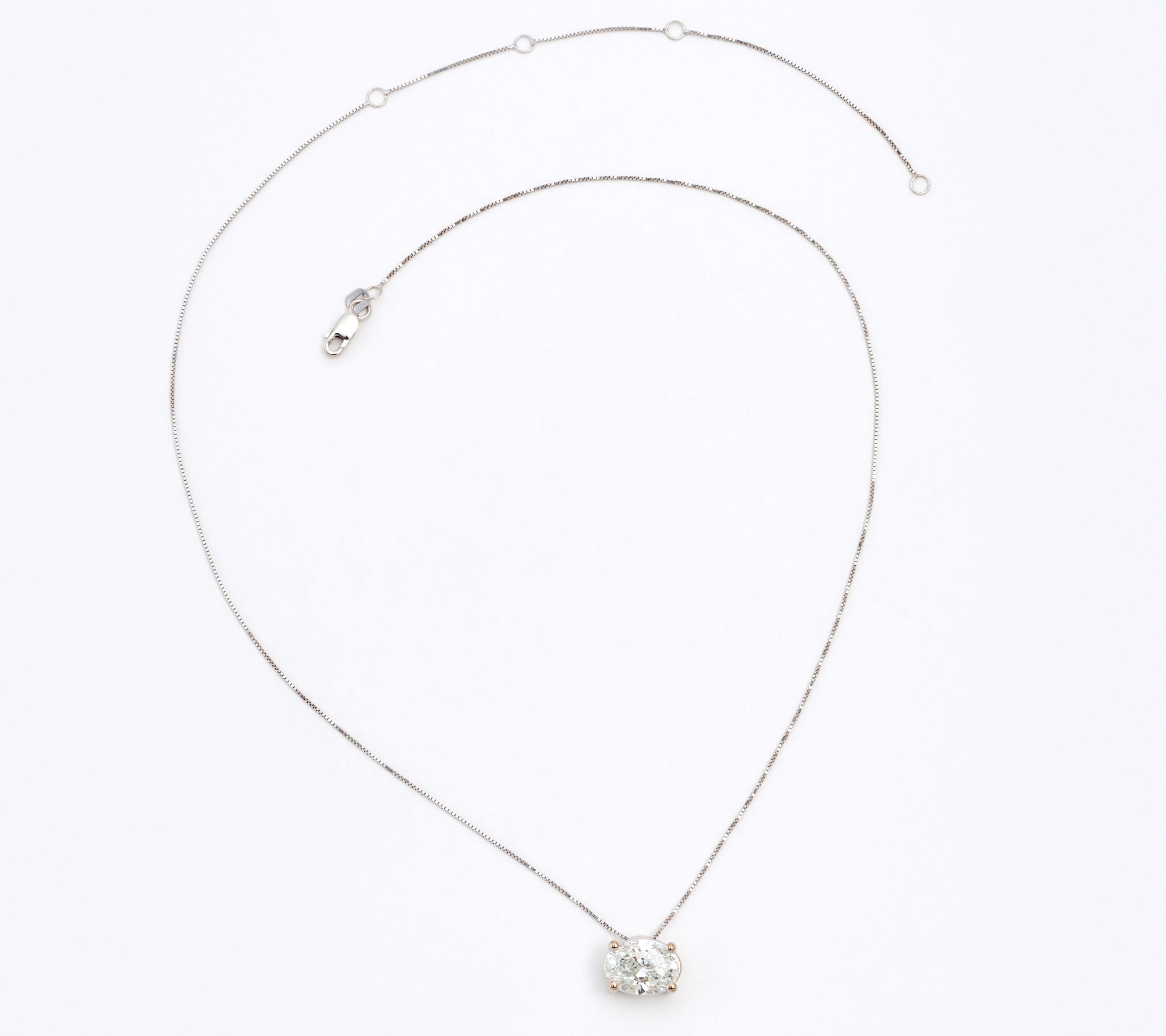 Fire Light Lab Grown Diamond 3.0ct Solitaire Necklace, 14K - QVC.com