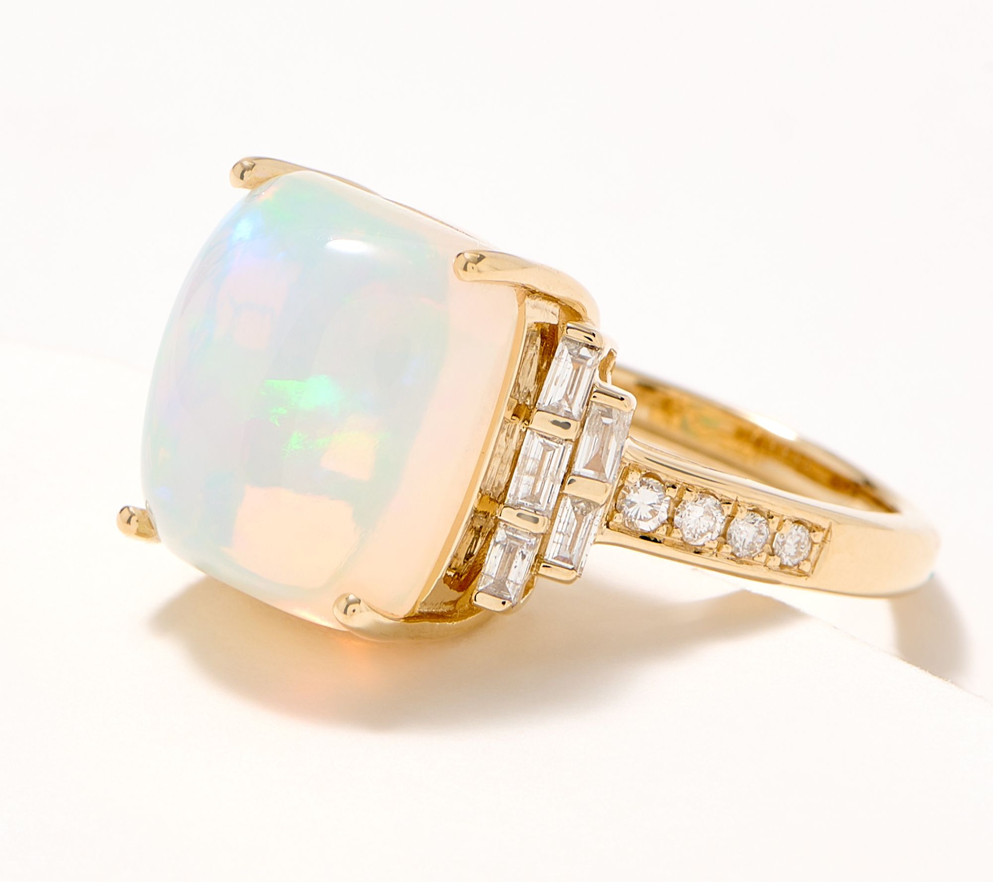 Effy Ethiopian Opal & Diamond Cocktail Ring, 14K Gold - QVC.com