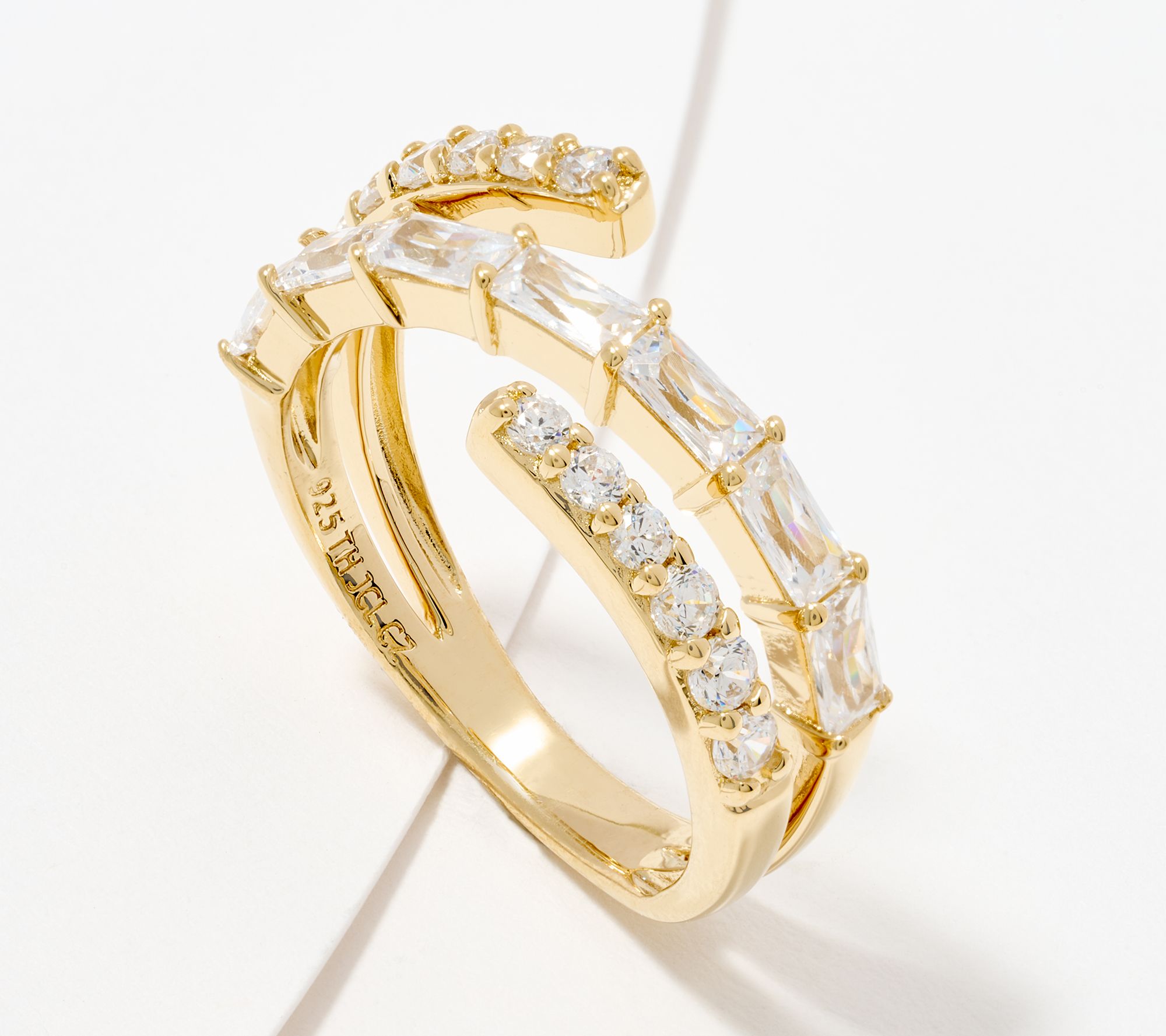 Qvc diamonique online 14k gold rings