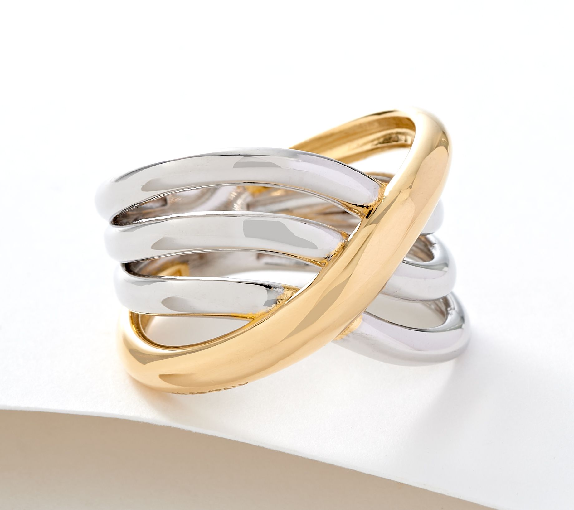 "As Is" Italian Silver Crisscross Polished Ring, Sterling Silver