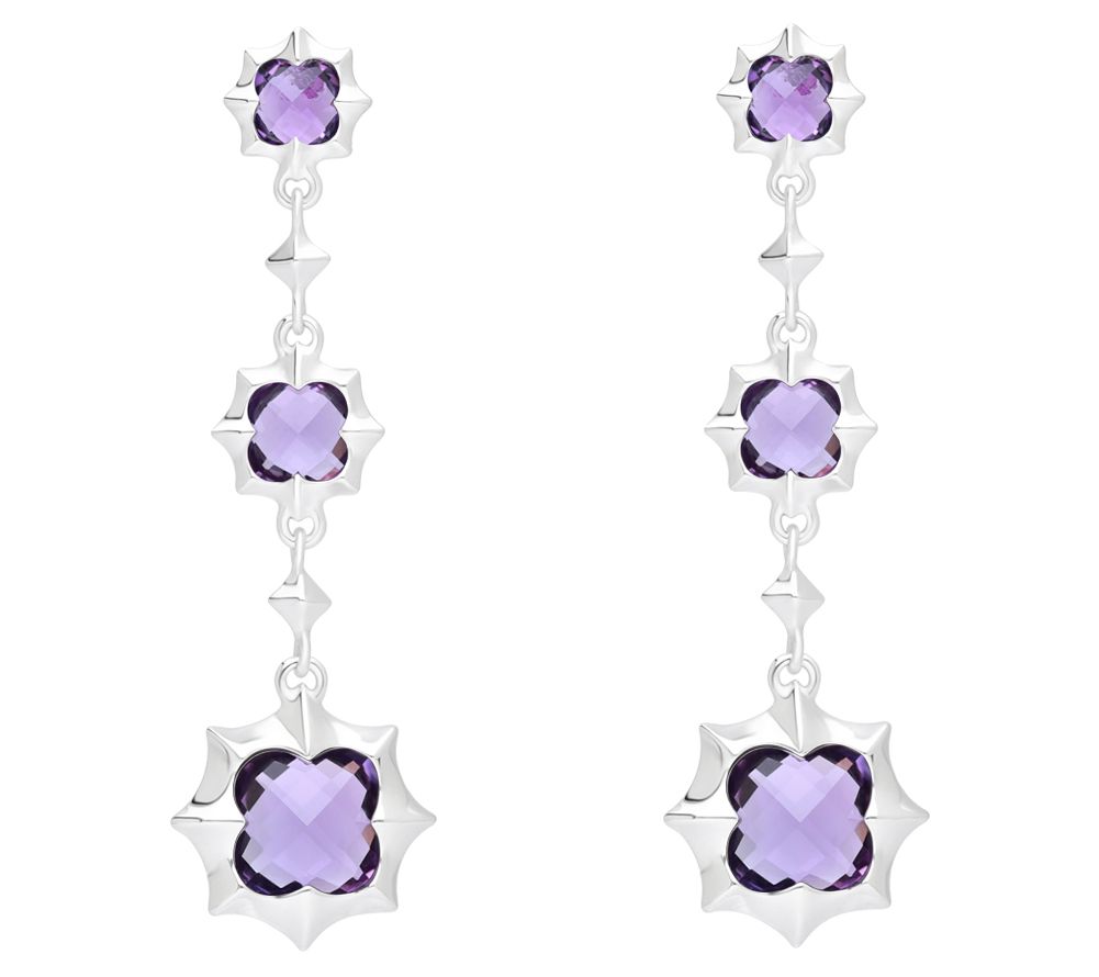 Margo Manhattan Sterling Silver Amethyst Roanne Earrings