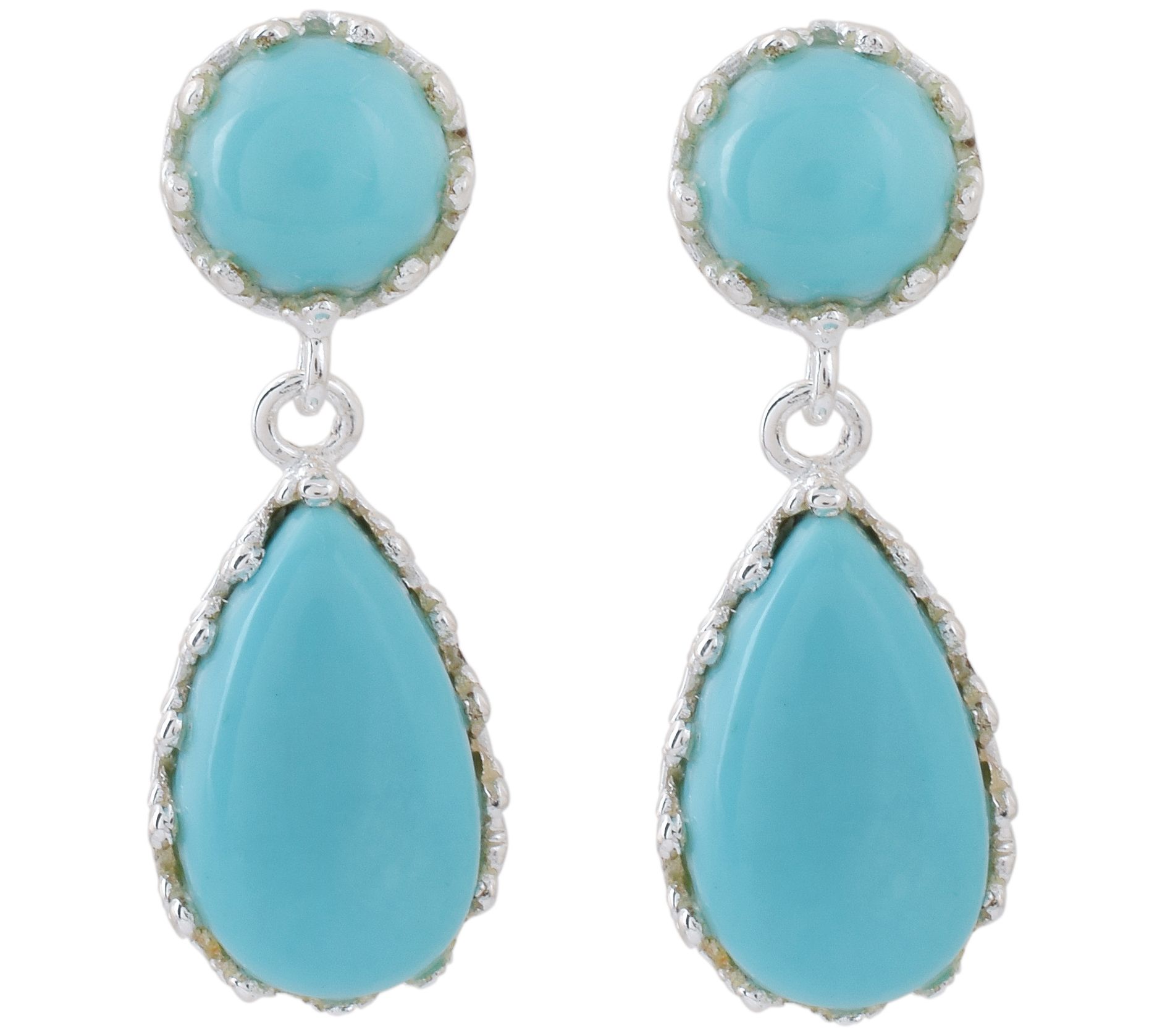 Affinity Gems Turquoise Dangle Earrings, Sterling Silver