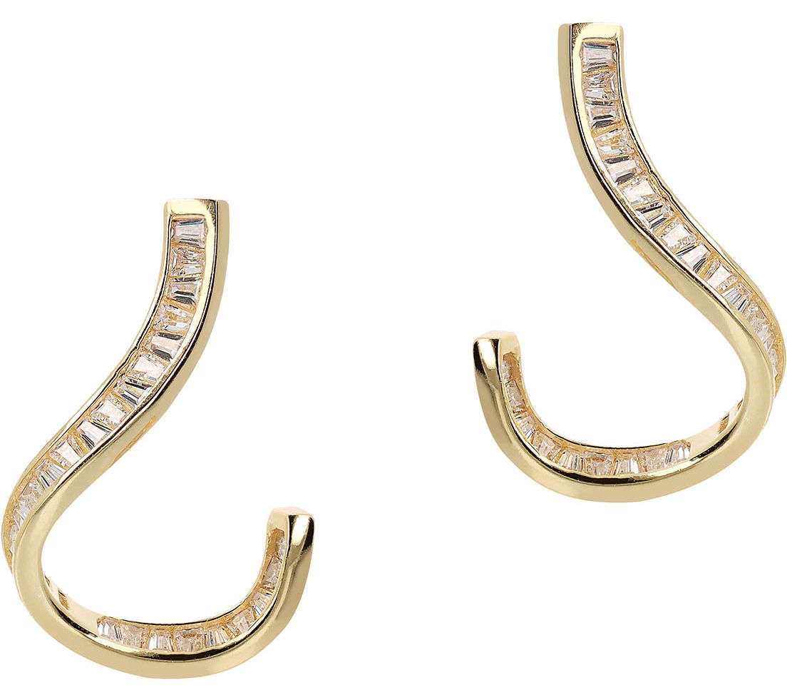 Diamonique Sterli NG 1/2 Hoop Earrings