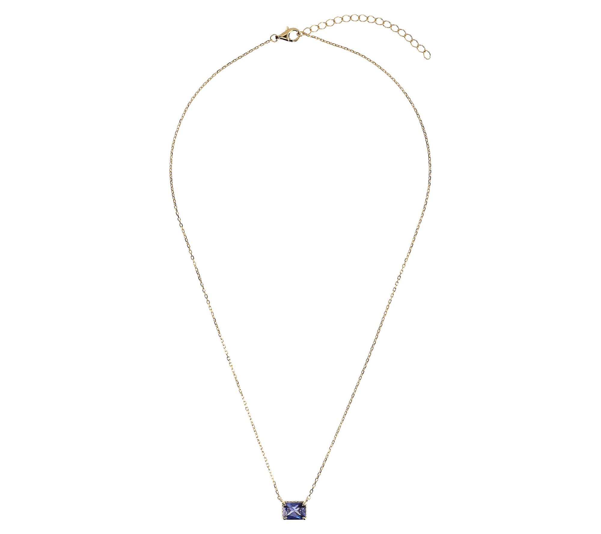 Diamonique 1.50 cttw Necklace, 14K Gold Plated - QVC.com