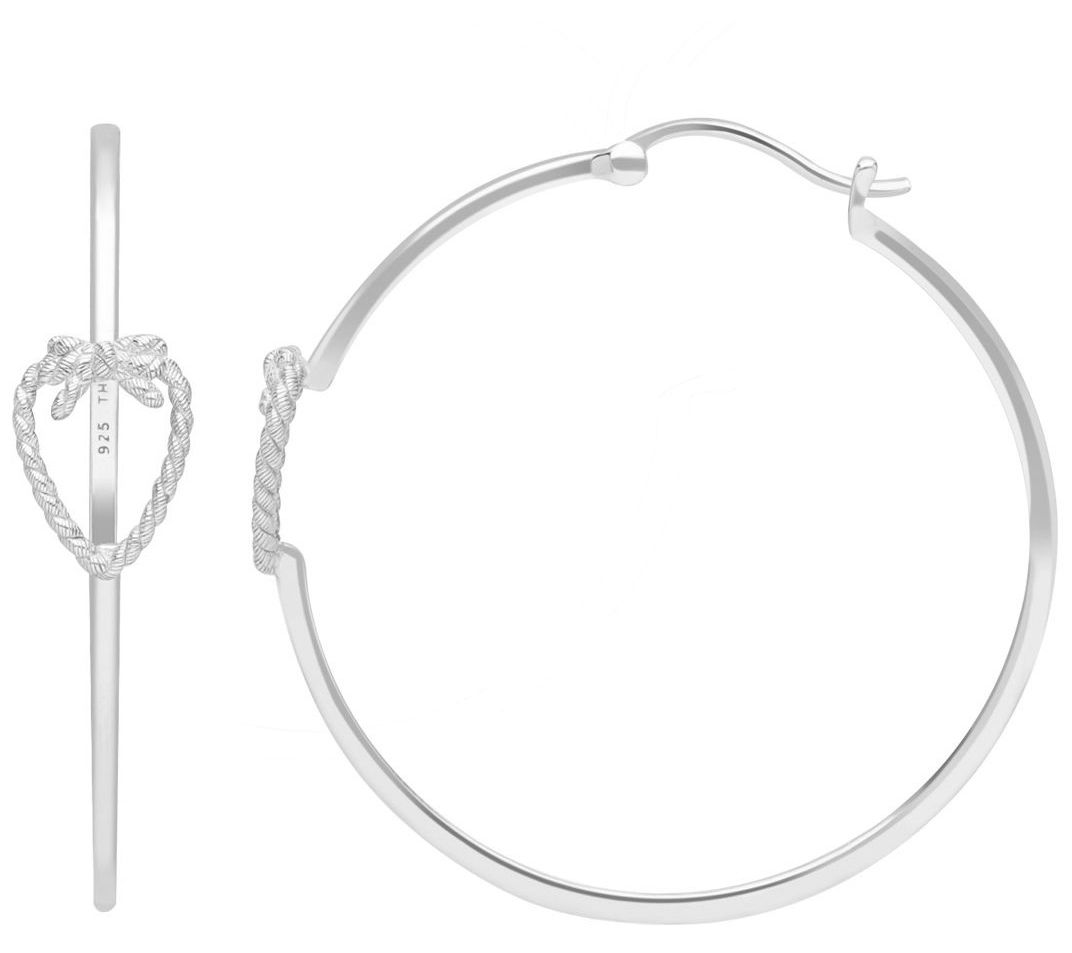 Goddaughters Sterling Silver Love Knot Hoop Earrings