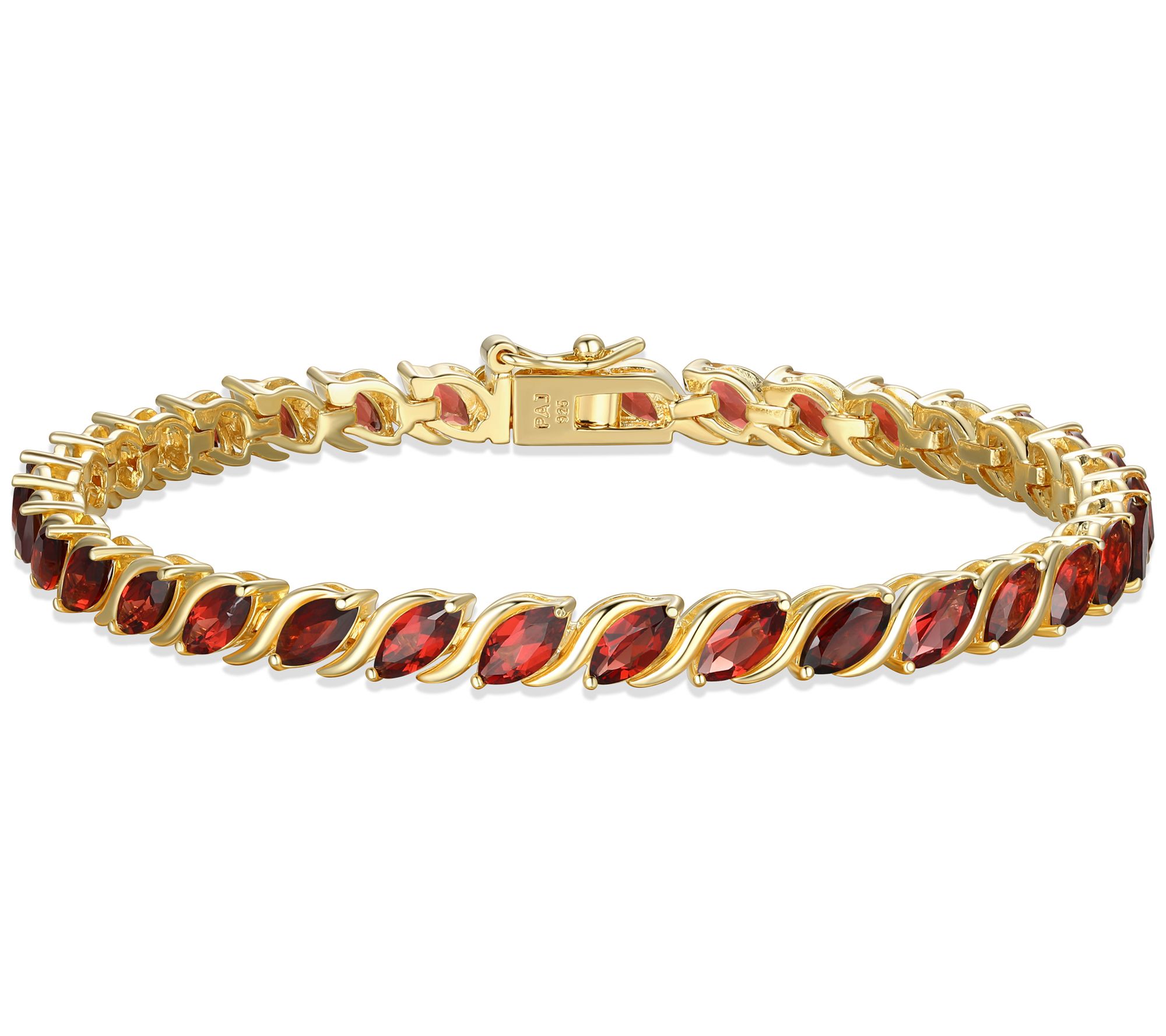 Affinity Gems Marquise Gemstone Tennis Bracelet, 18K Plated