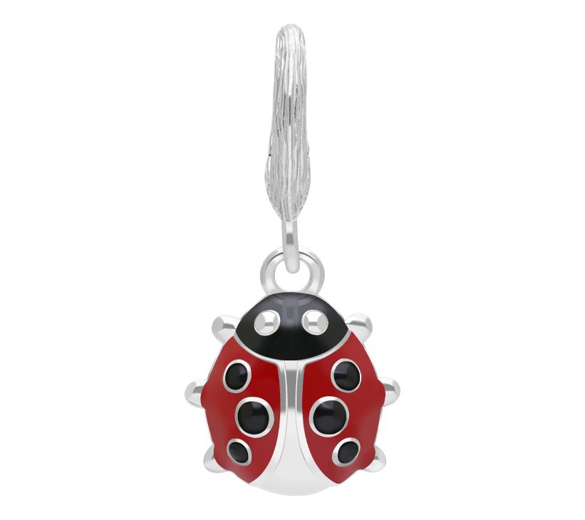 Ariva Sterling Silver Red Enamel Ladybug Charm