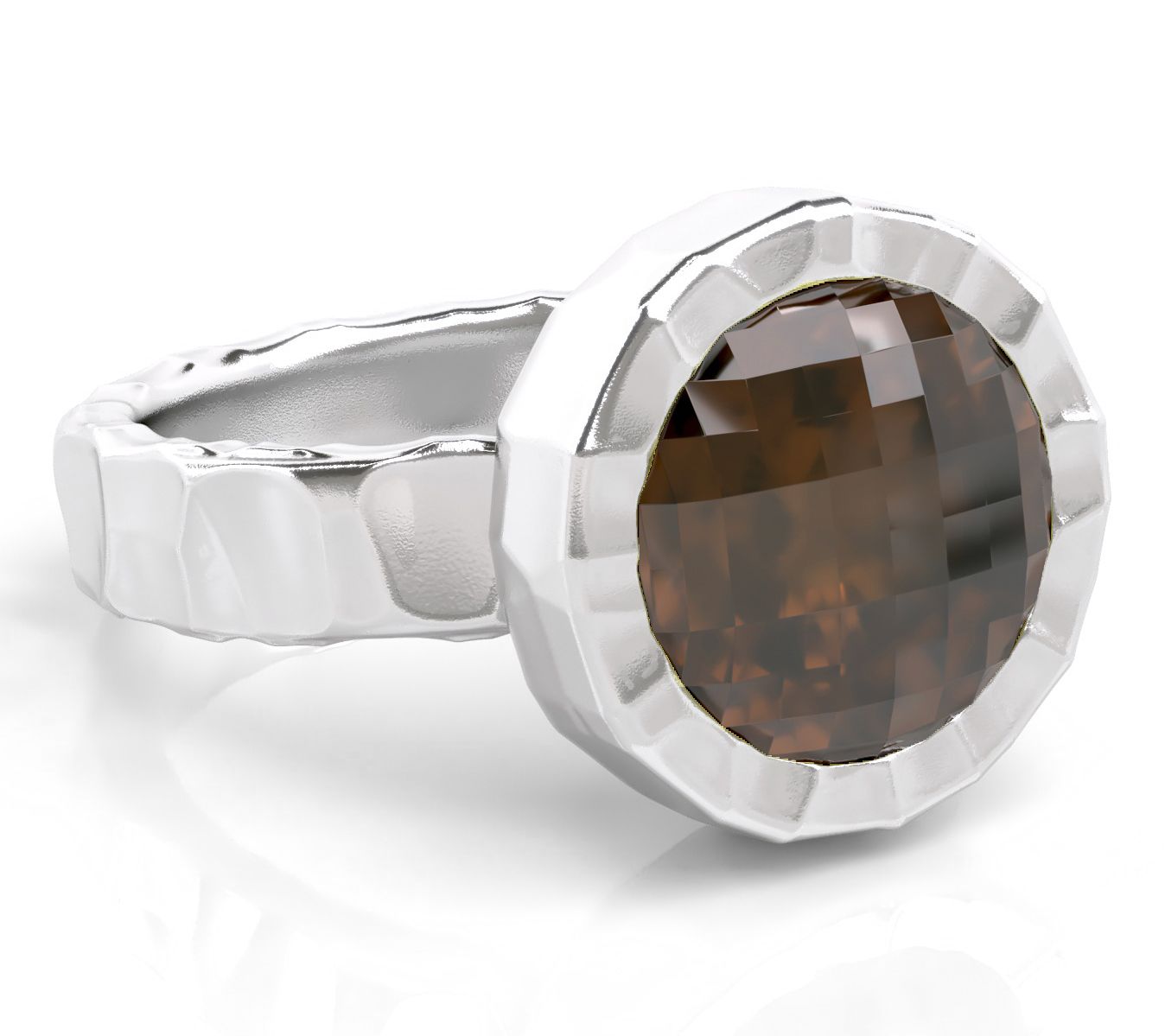 Or Paz Sterling Silver Hammered Gemstone Ring