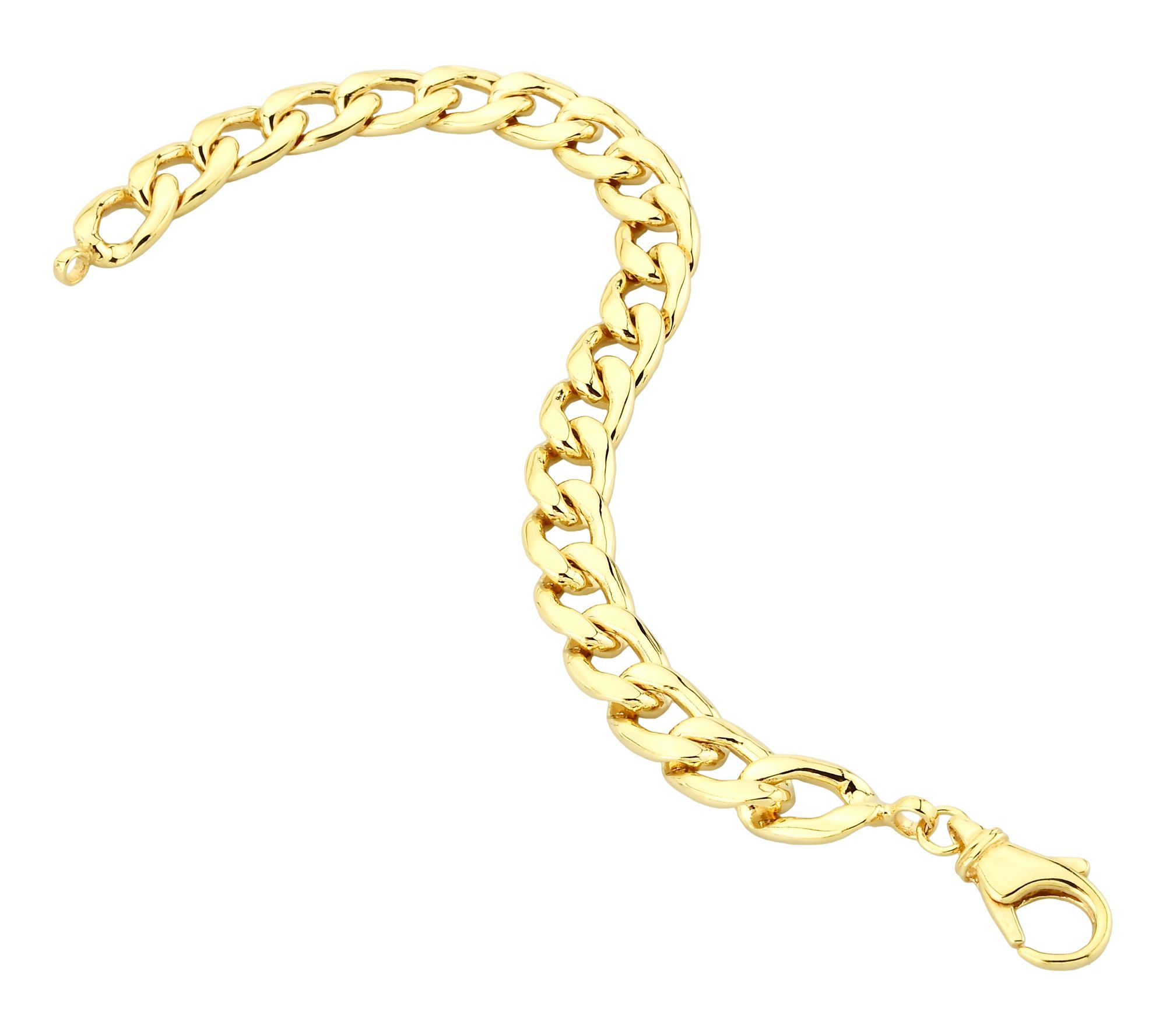Adorna 14K Gold Men's Solid Curb Chain Link Bracelet