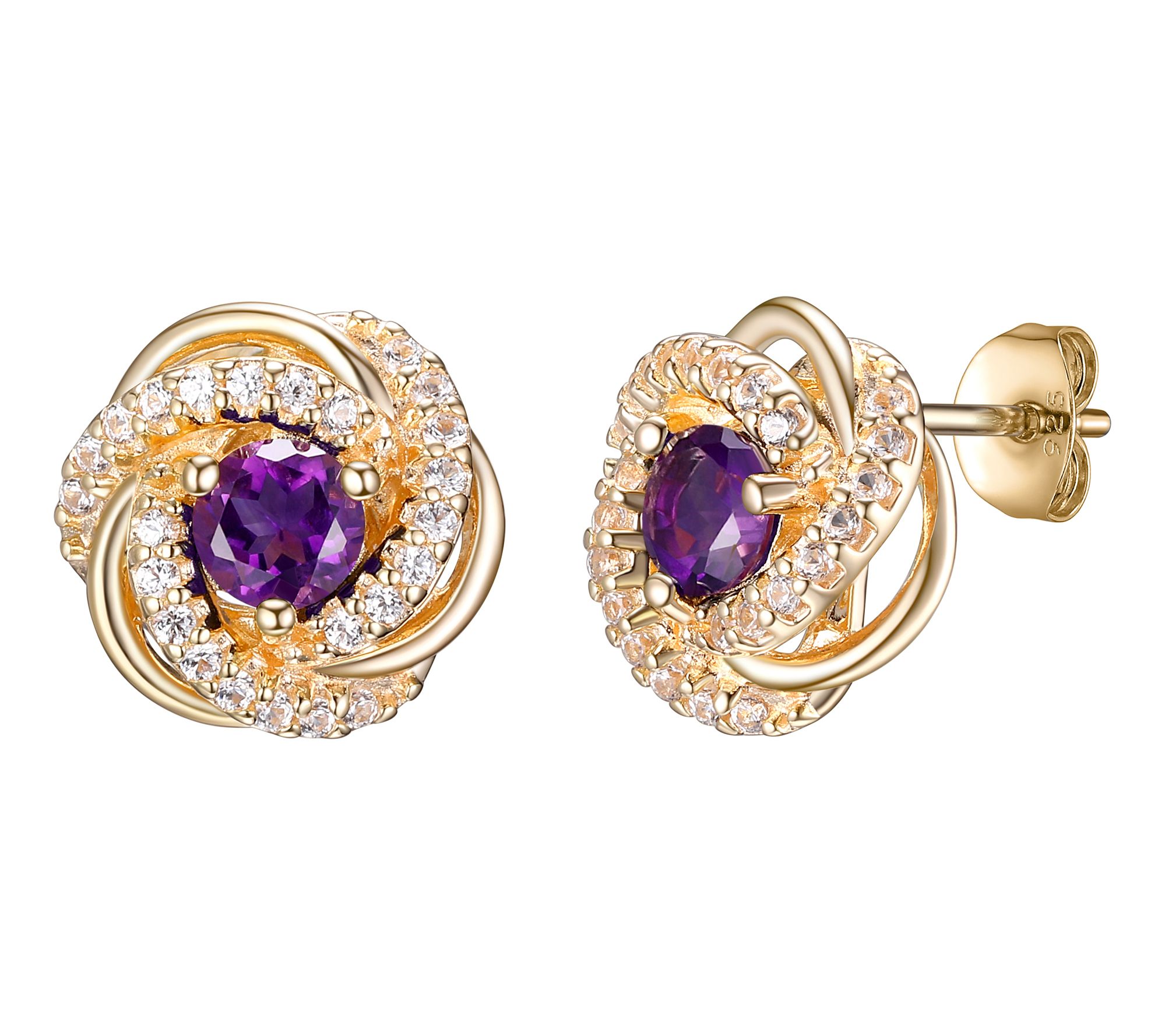 Affinity Gems Birthstone Stud Earrings,18k Gold Plated