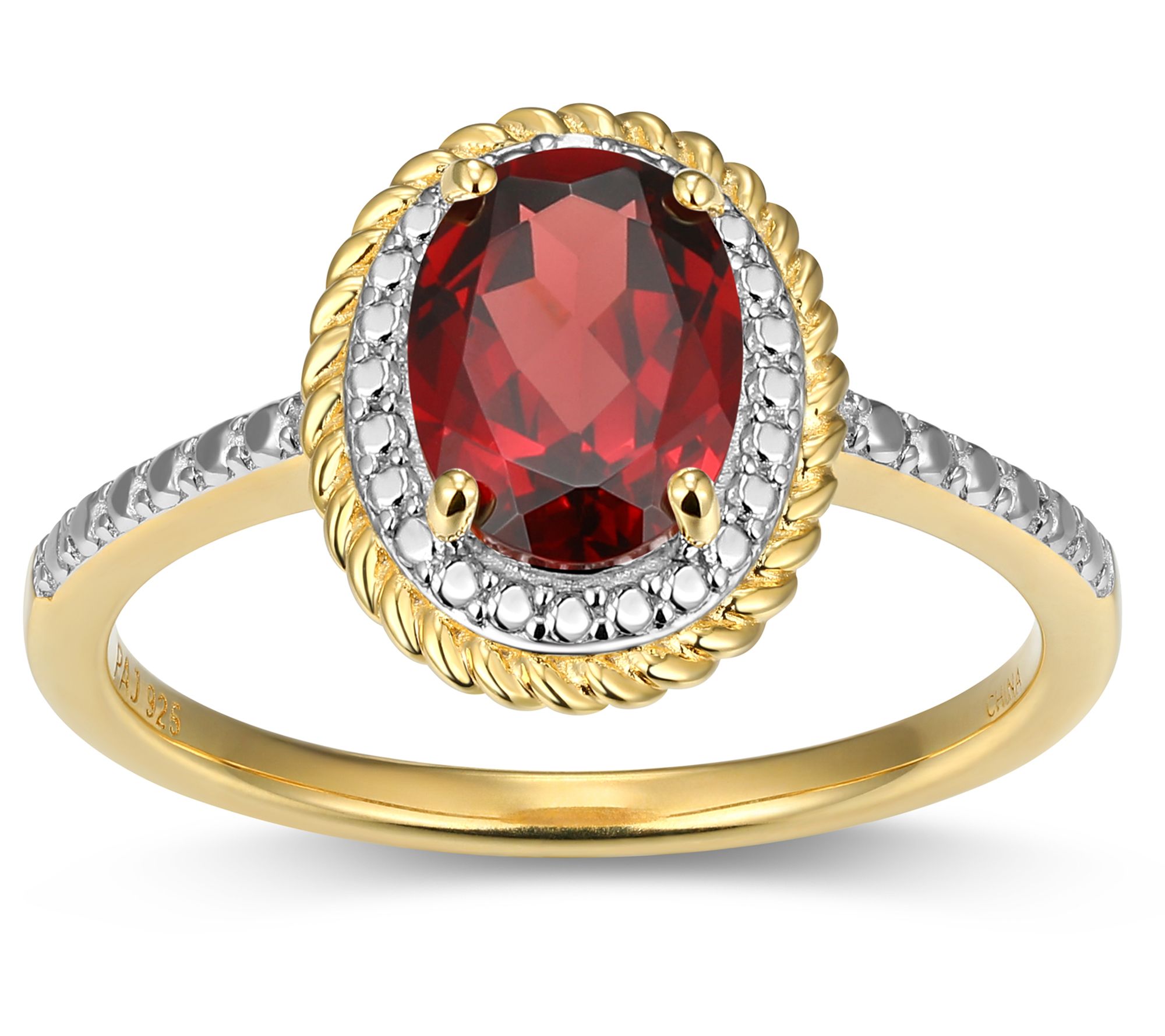 Affinity Gems Birthstone & Diamond Halo Ring, 18K Gold Plated
