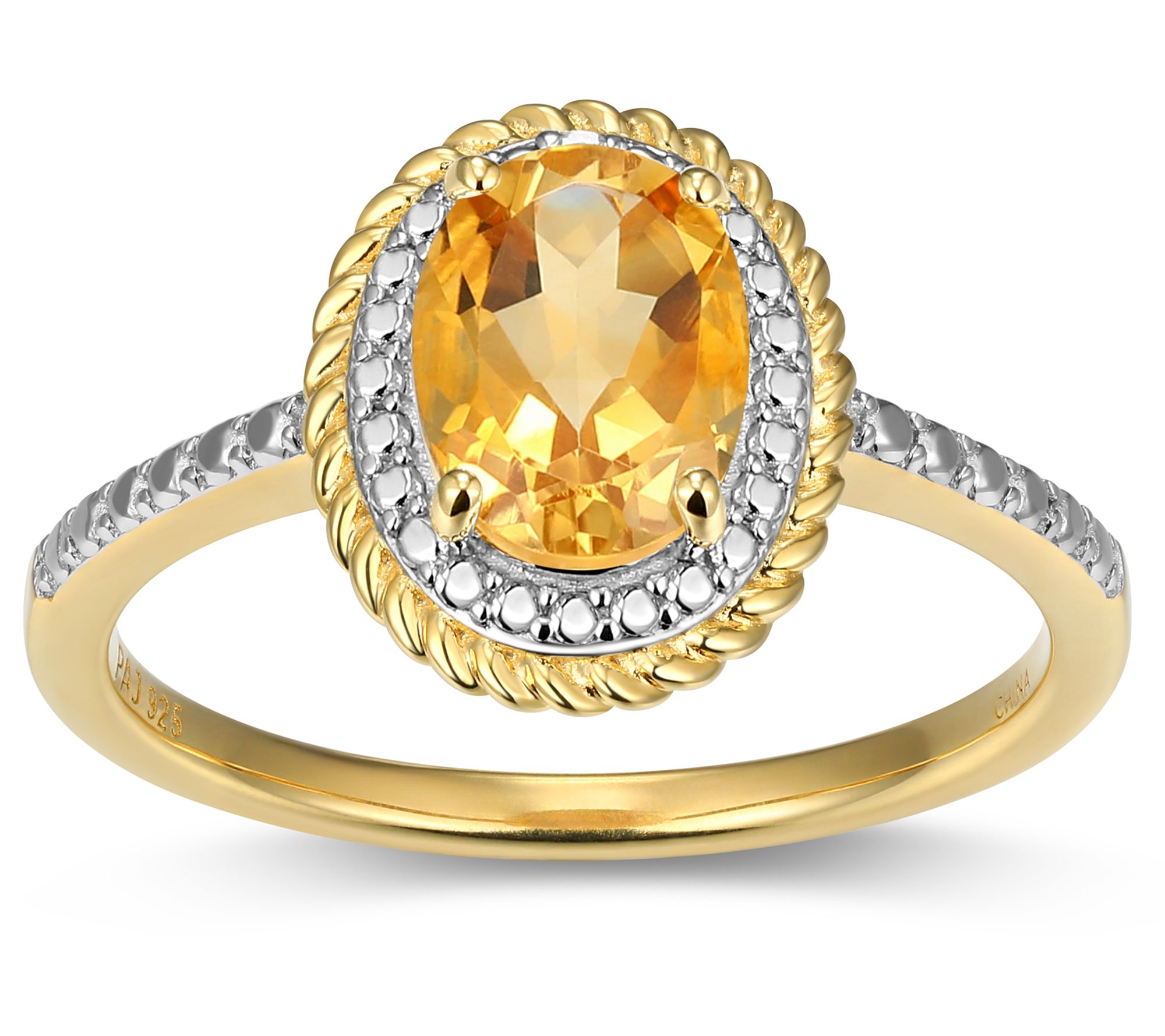Affinity Gems Birthstone & Diamond Halo Ring, 18K Gold Plated