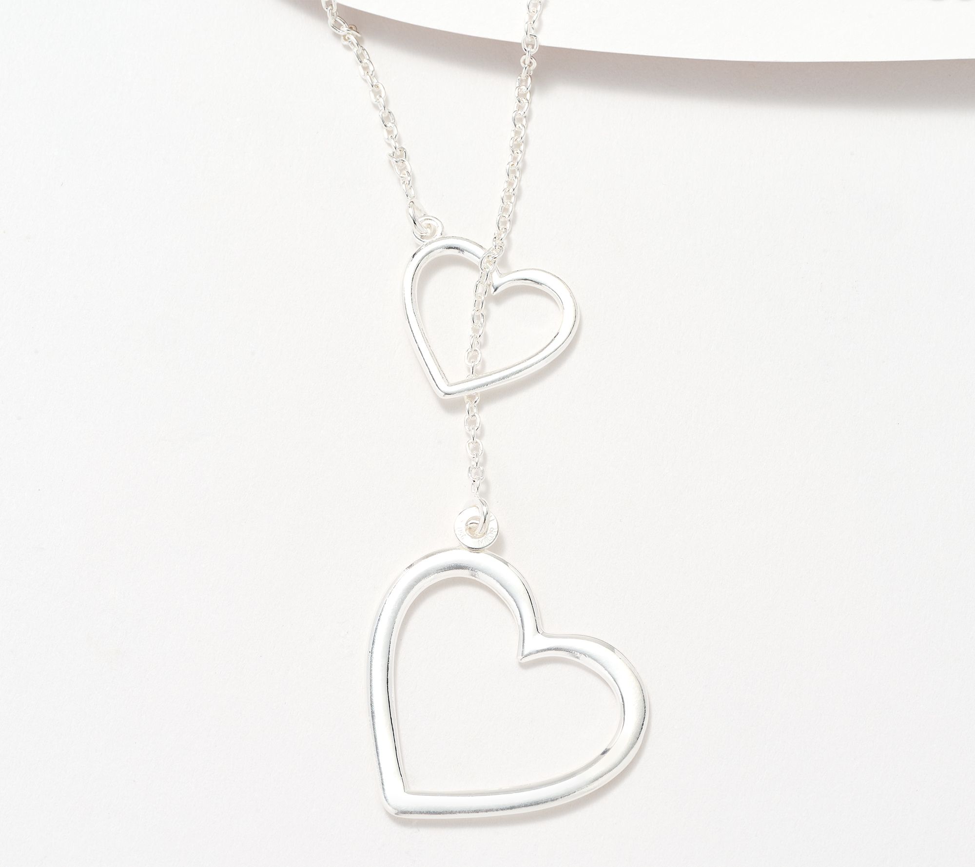 UltraFine 950 Silver Heart Toggle Diamond Cut 26" Necklace