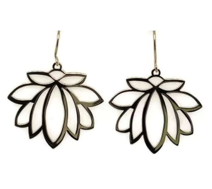 Alkeme 10K Lotus Flower Dangle Earrings