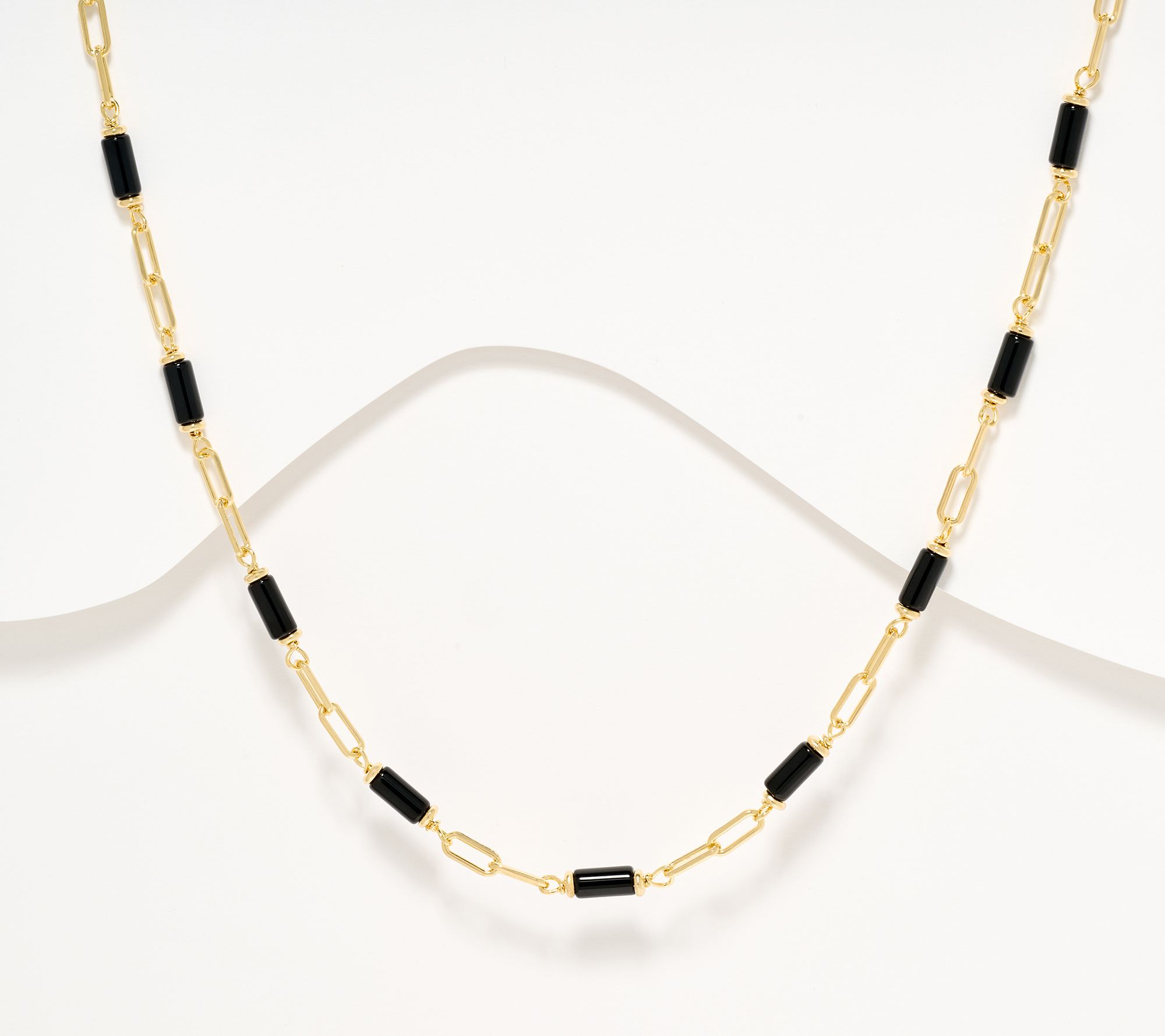 David Markstein Bronze Gemstone Station Paperclip 18"+2" Necklace