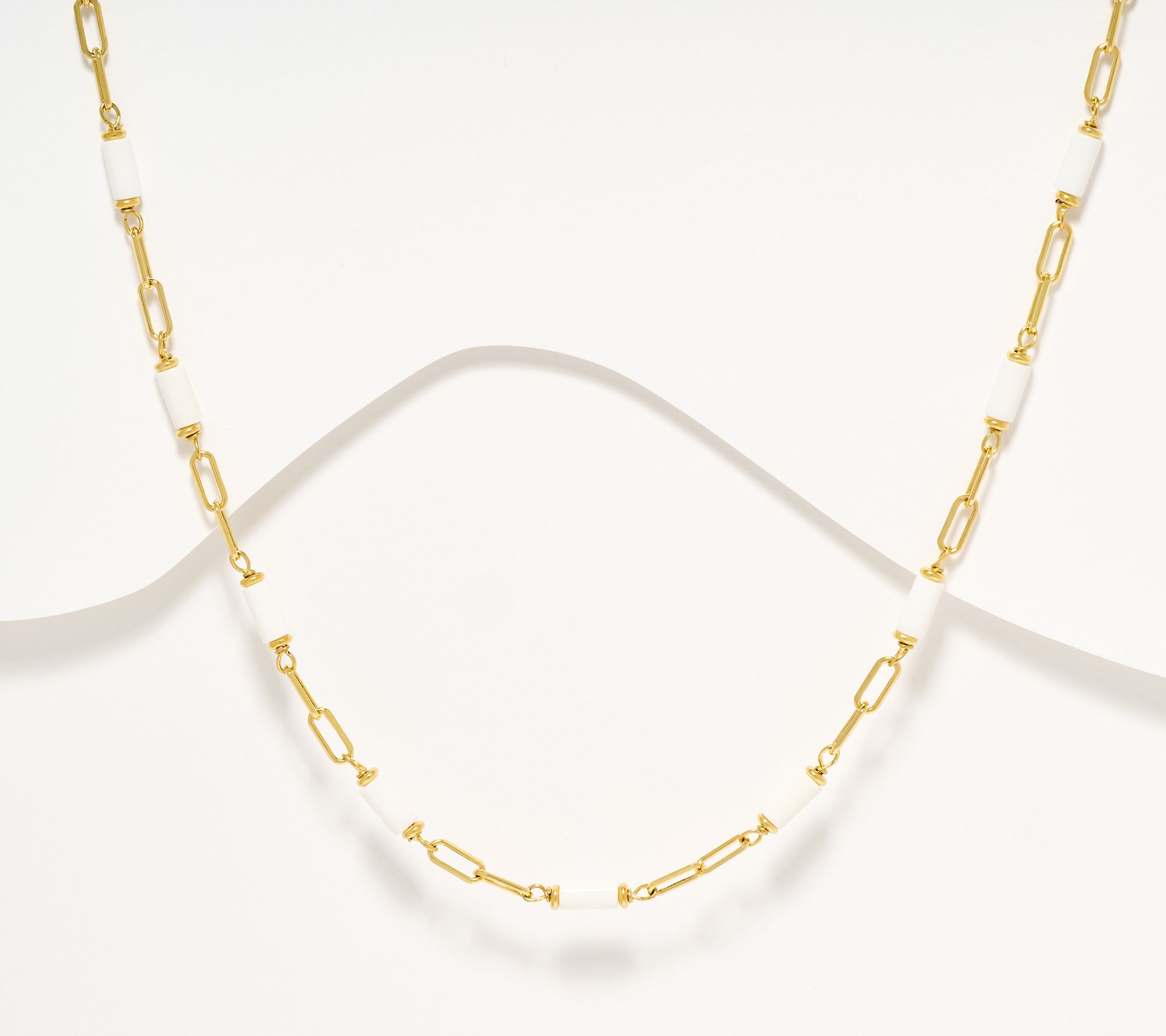 David Markstein Bronze Gemstone Station Paperclip 18"+2" Necklace