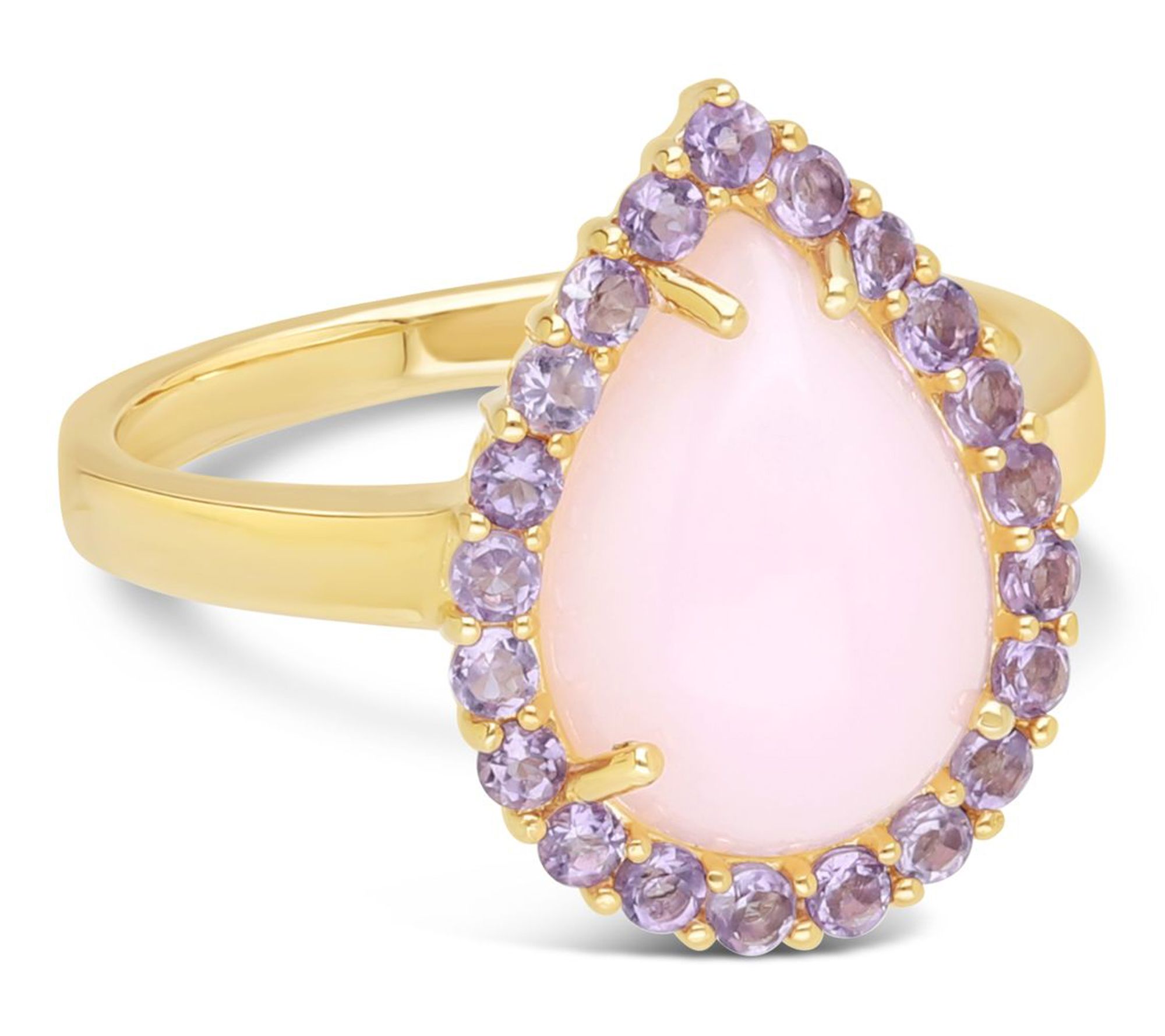 Ariva Sterling Silver Pink Opal & Pink AmethystDelphine Ring