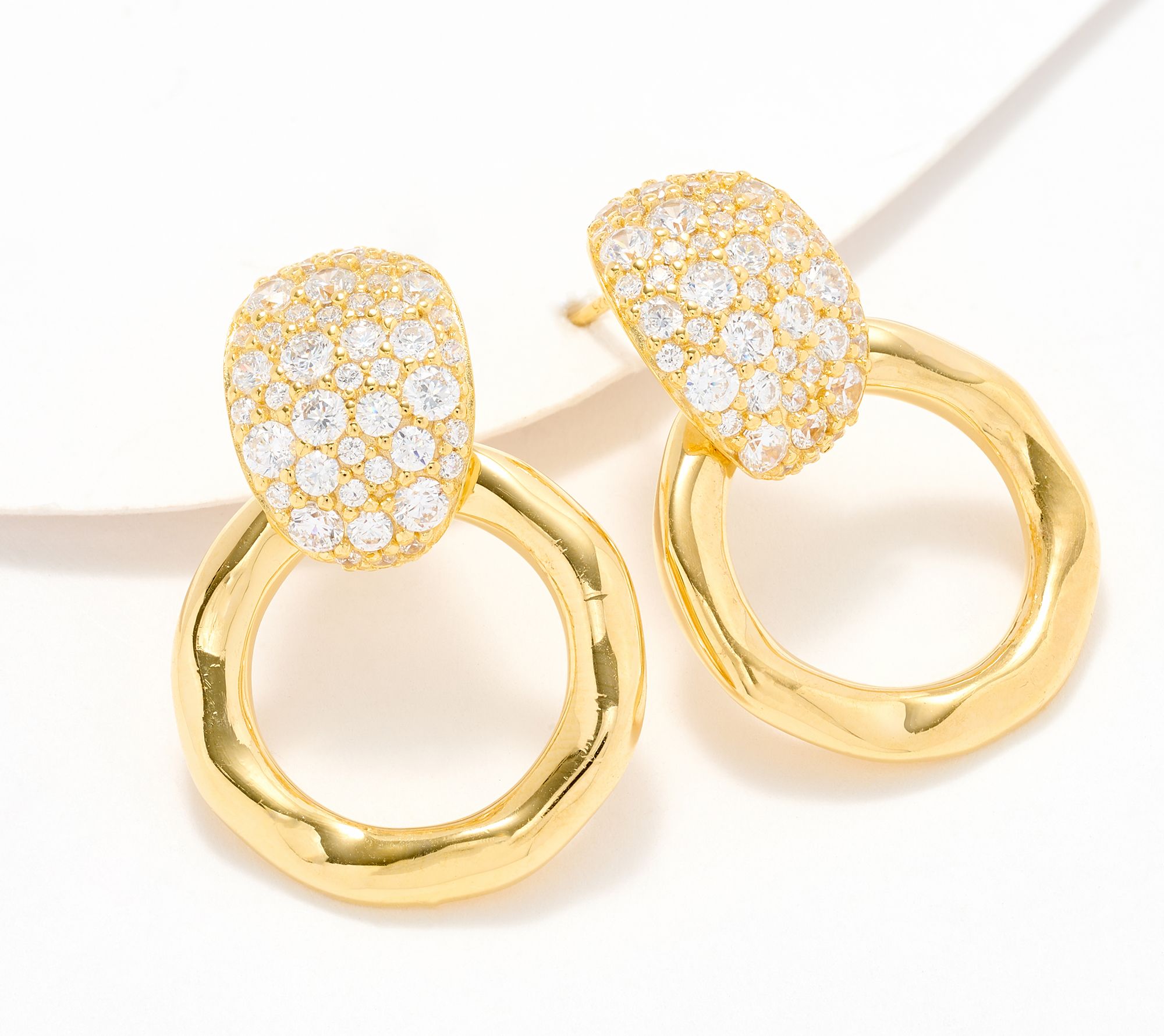 "As Is" Diamonique Italia Hammered Earrings, Sterling Silver