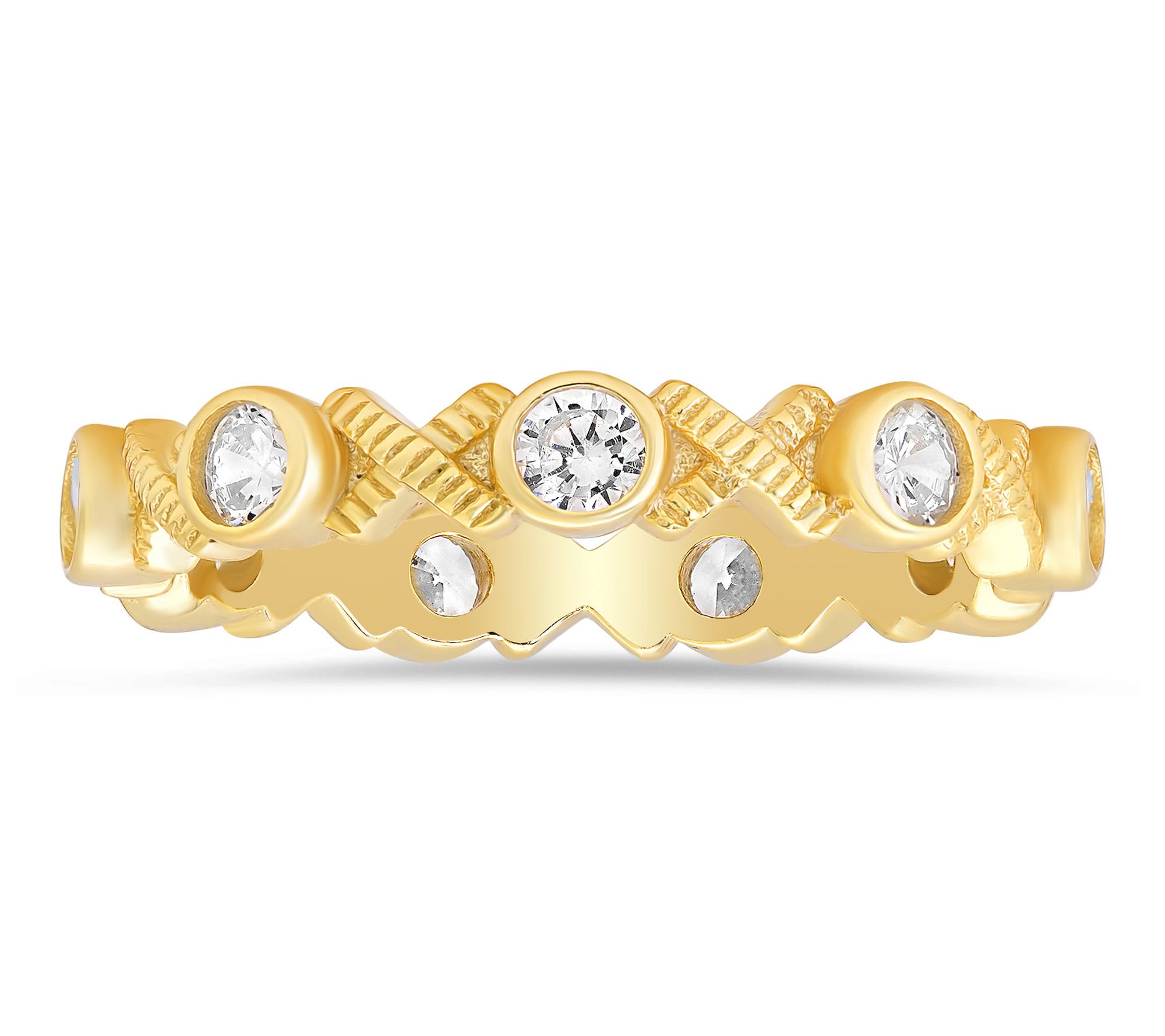 Diamonique Diamond-Cut XO Eternity Band Ring, Sterling