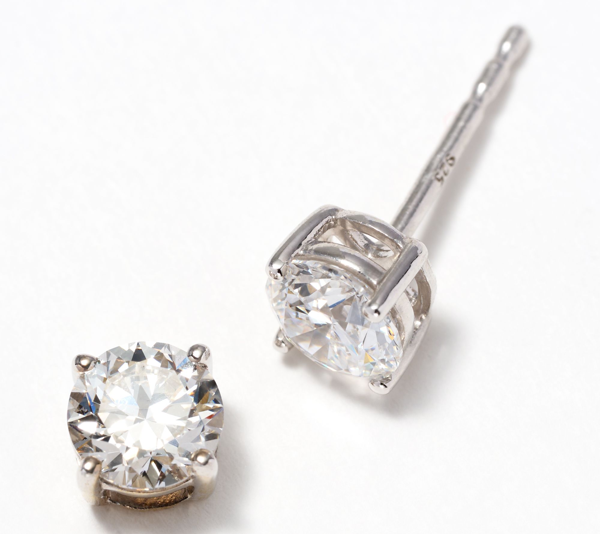  Fire Light Lab Grown Diamond 1.00 cttw Studs, Sterling Silver