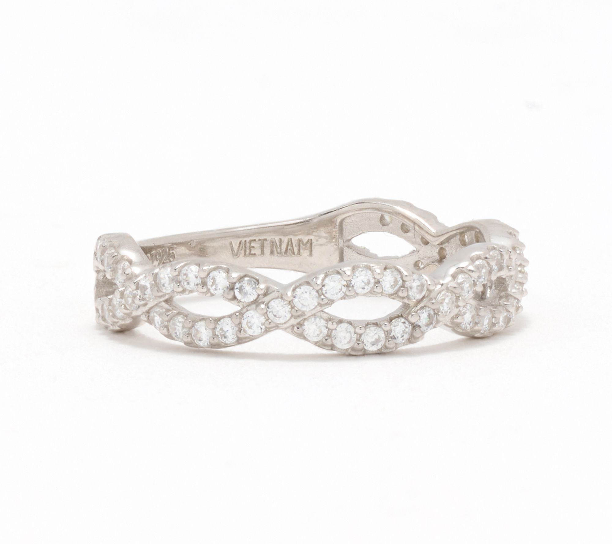 Diamonique x Erin Moseley Infinity Band Ring, Sterling Silver