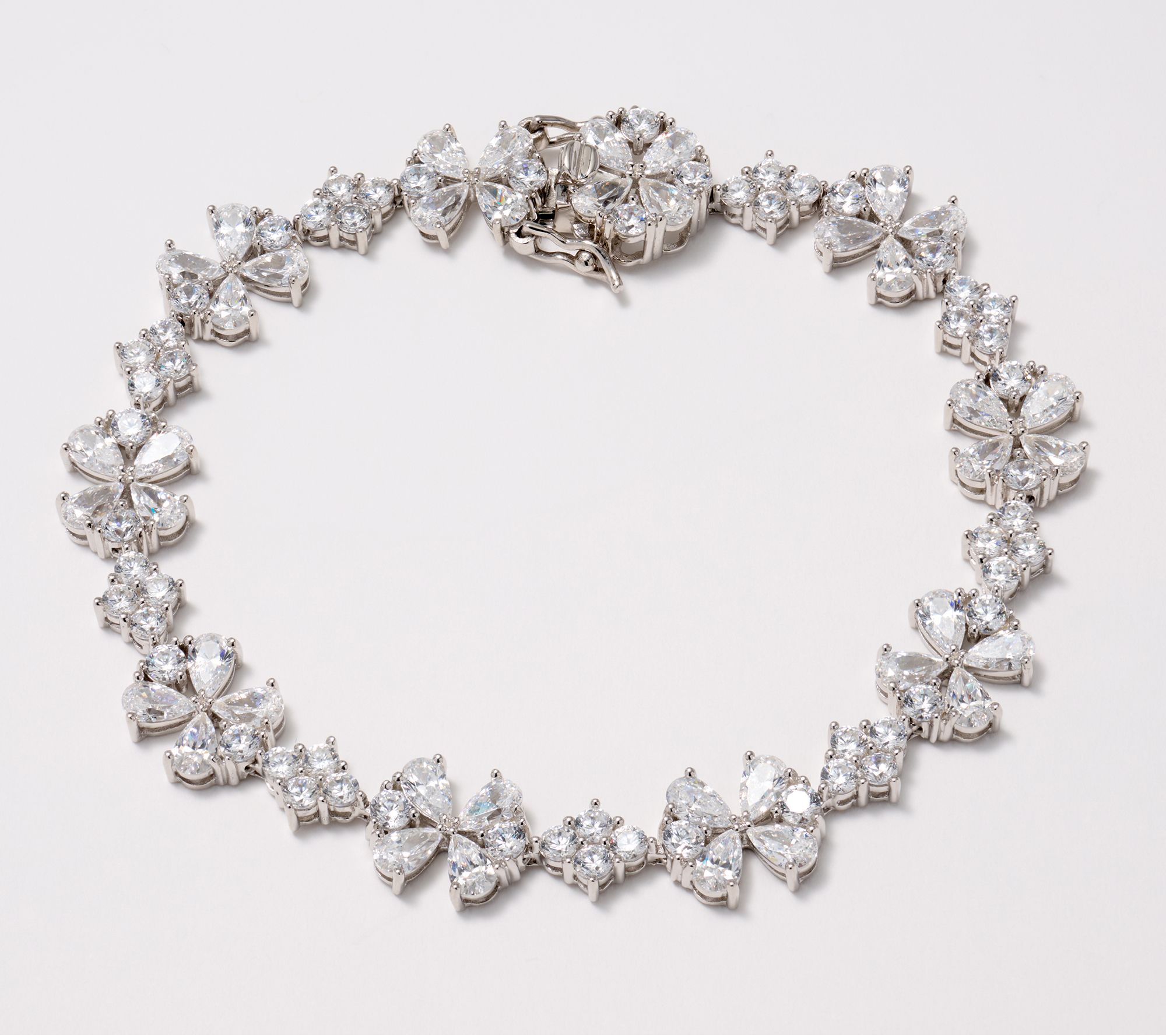 Diamonique x Lulu Frost Cluster Tennis Bracelet, Sterling Silver