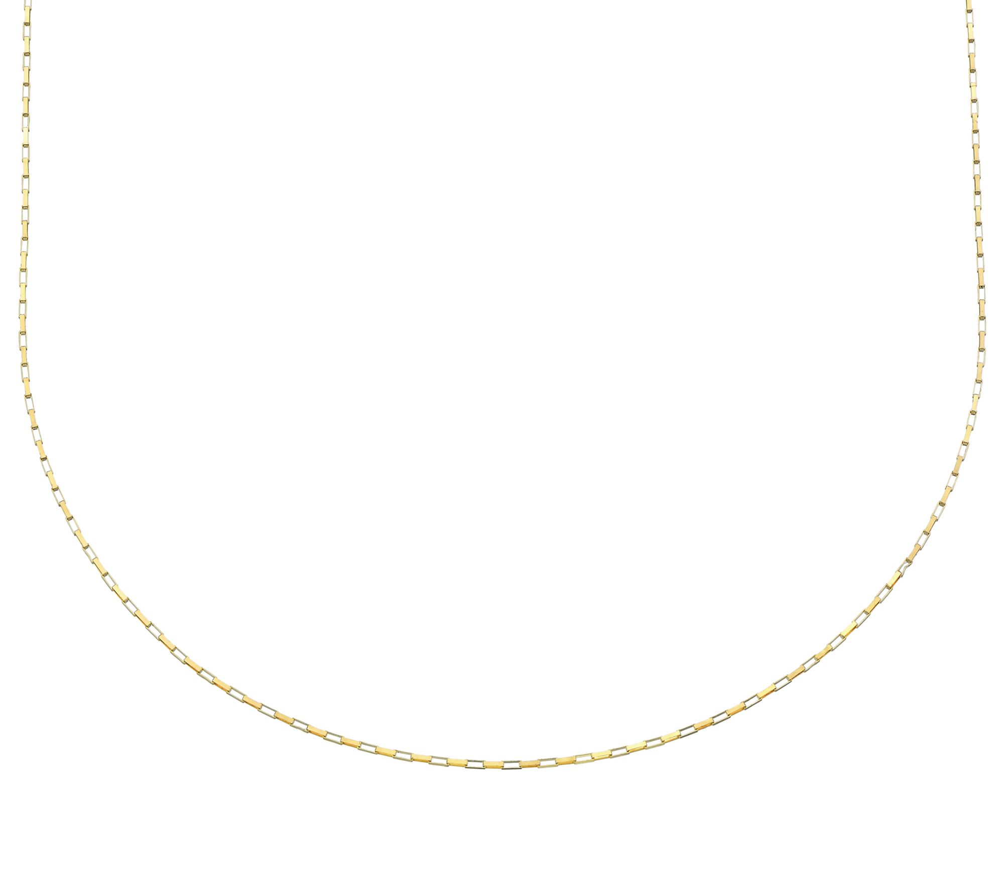 Adorna 14K Gold 1mm Solid Luxury Box Chain Necklace