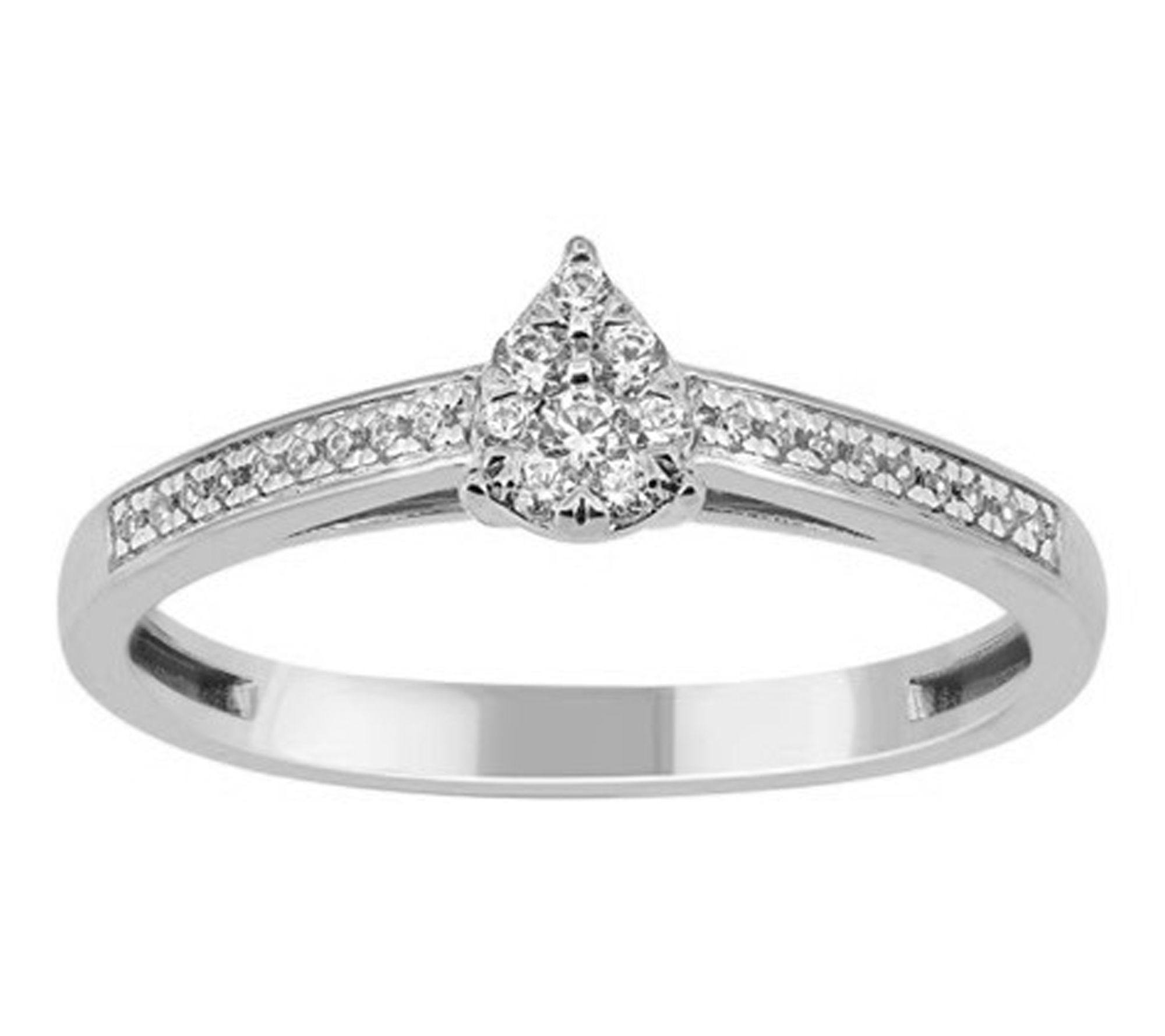 Accent by Affinity Pear Diamond Engagement Ring, Sterling