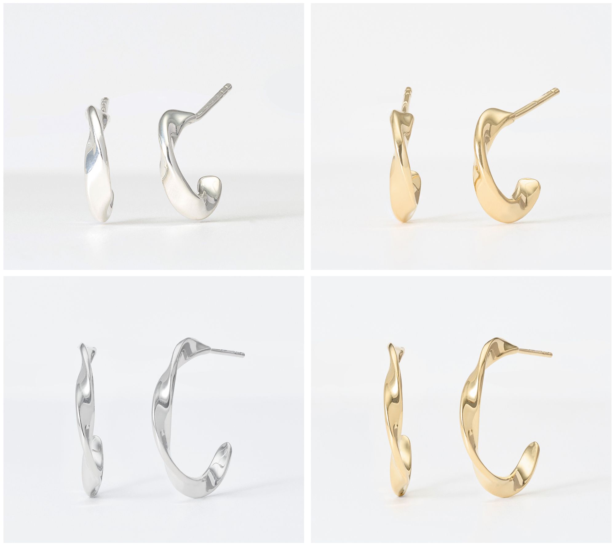 Christian James by Scott Grimes Sterling Silver Ripple J Hoop Earrings ...