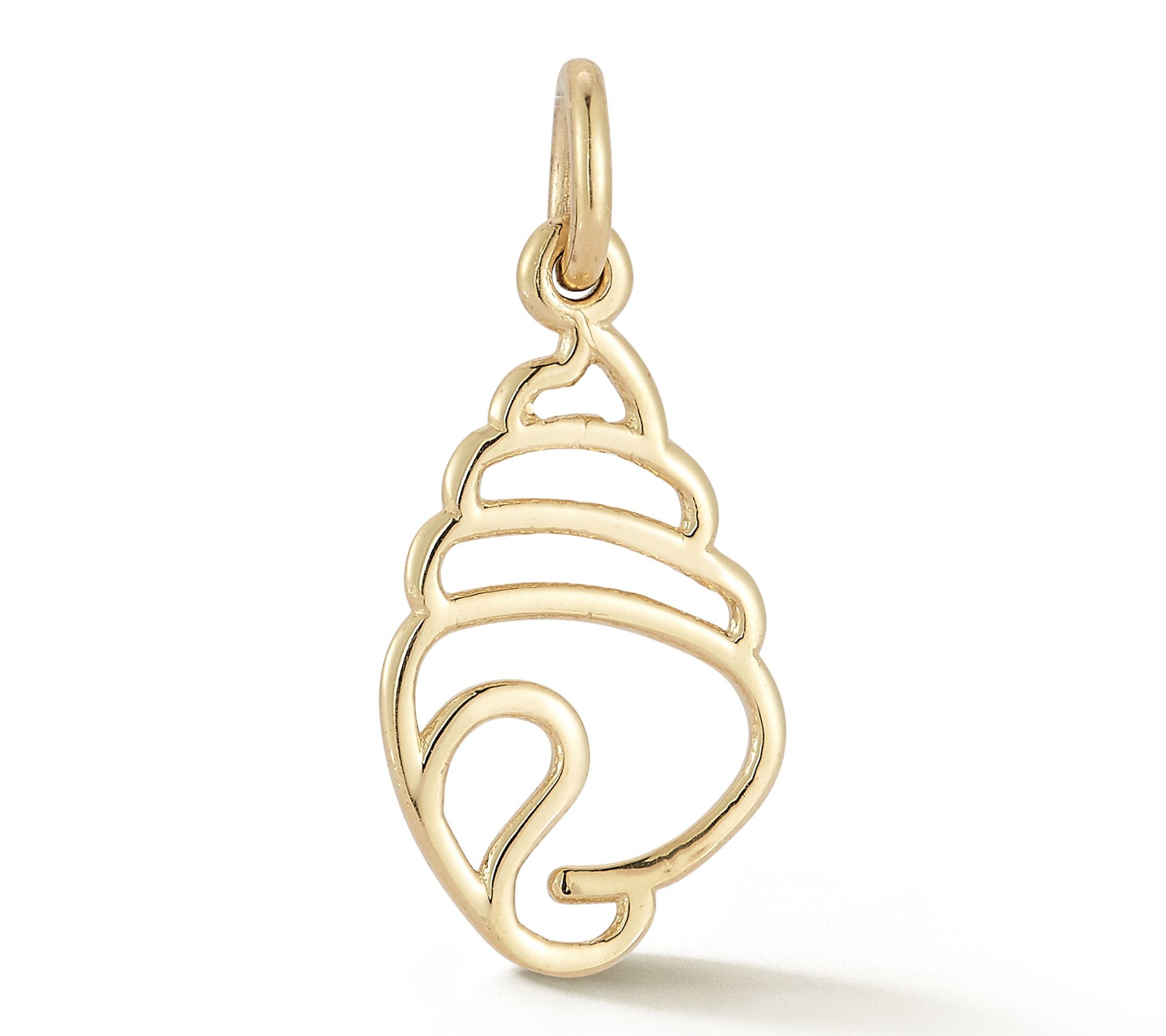  Italian Gold Swirly Shell Pendant, 14K