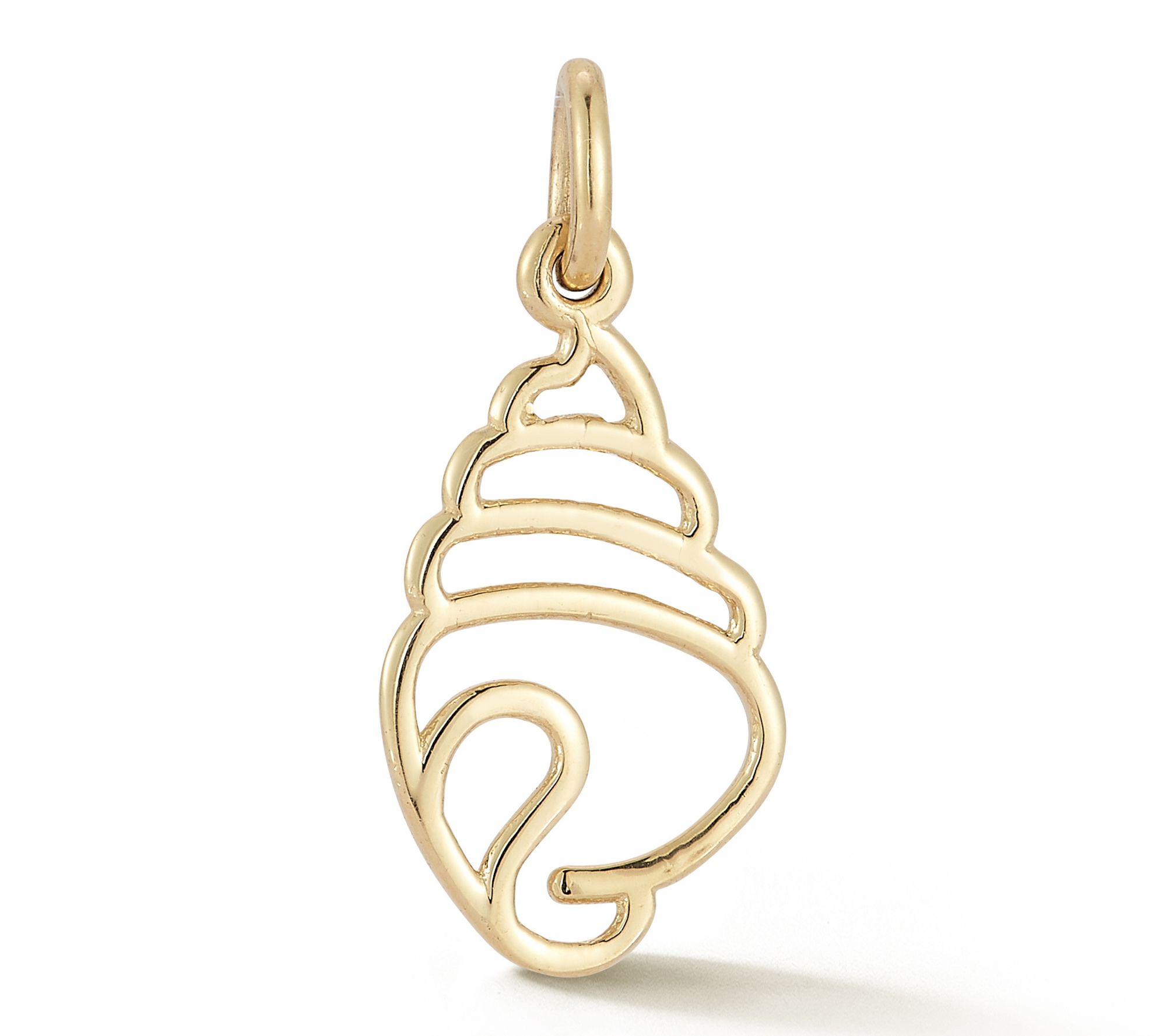 Italian Gold Swirly Shell Pendant, 14K