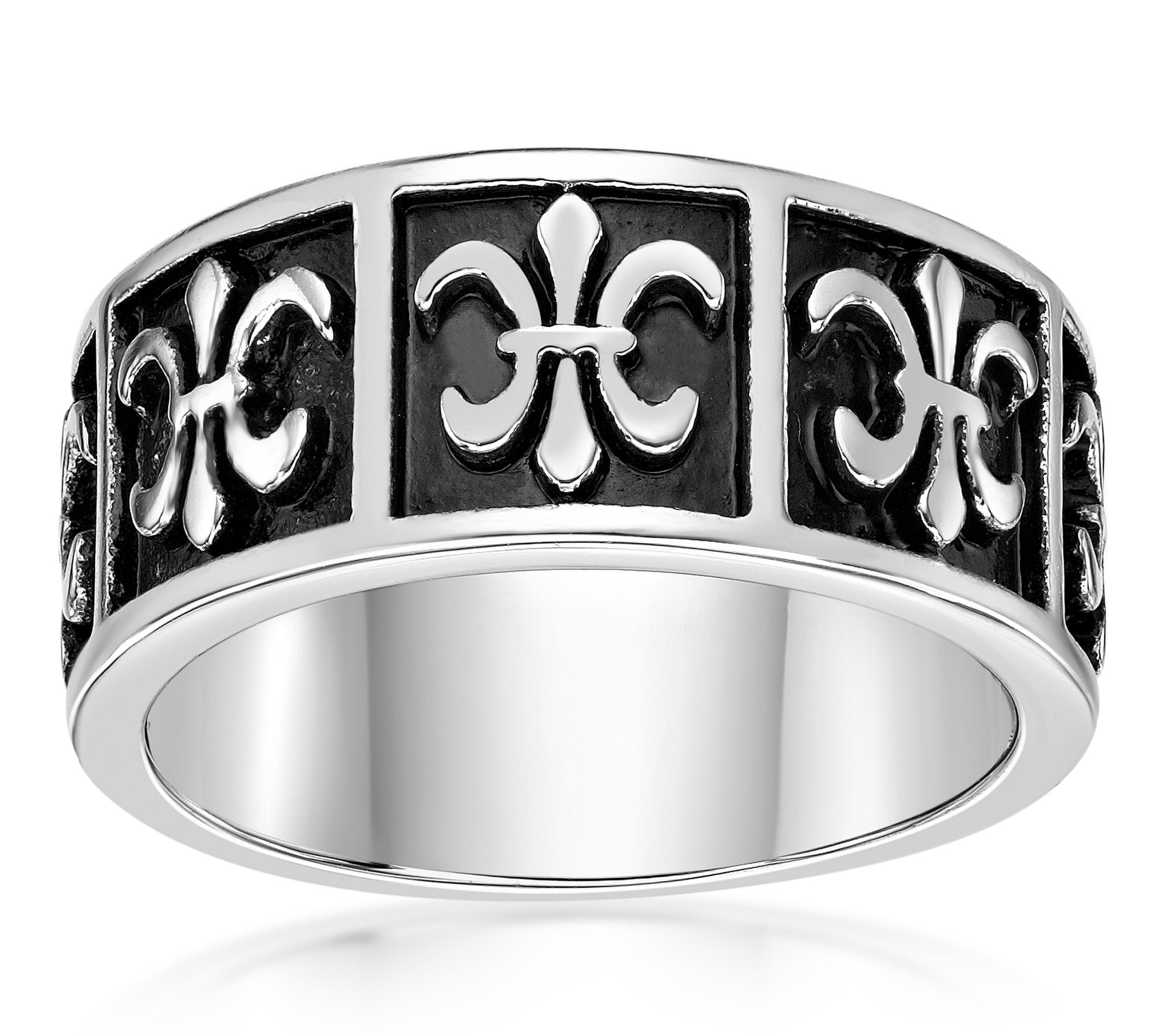 LYNX Men's Stainless Steel & Black Ion Plated Ring