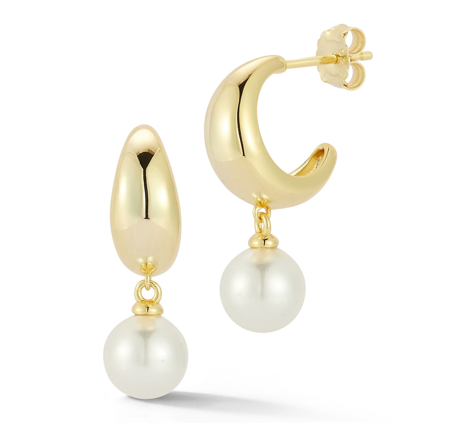 Rachel Zoe Cult ured Pearl Dang le Hoop Earring s, Sterling