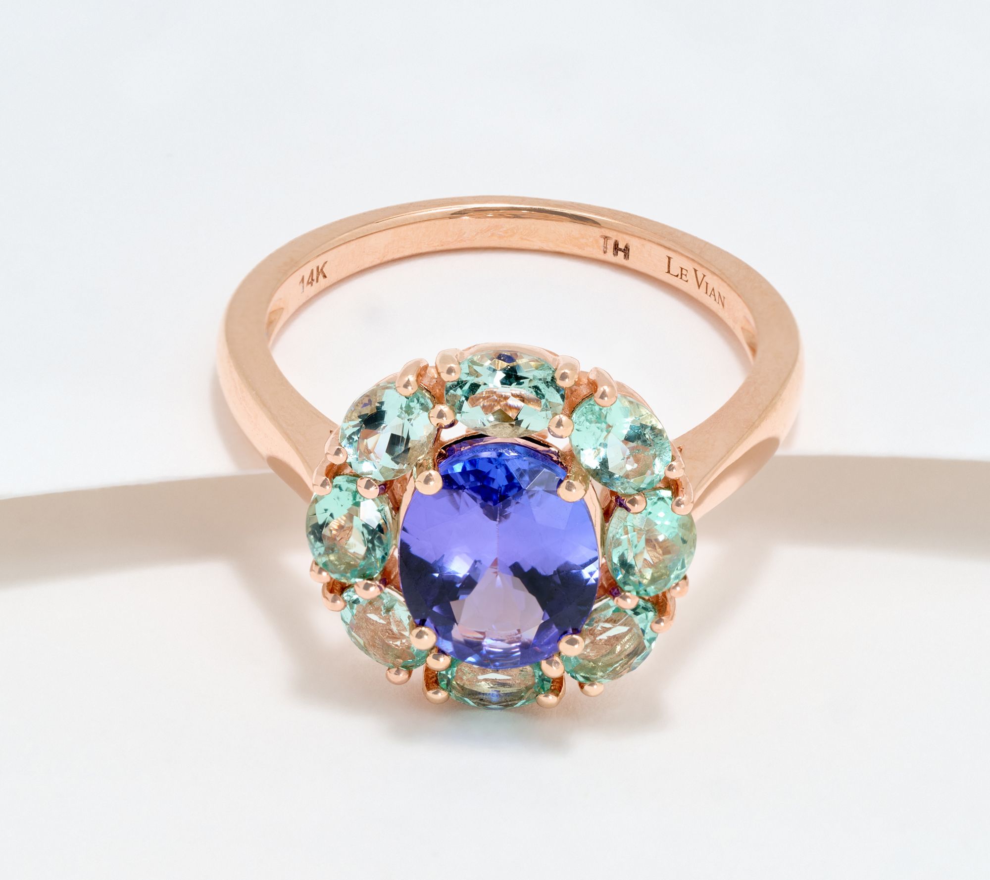 As Is Gem Discoverer 2.2ct Tanzanite Ring, 14 K Rose Gold