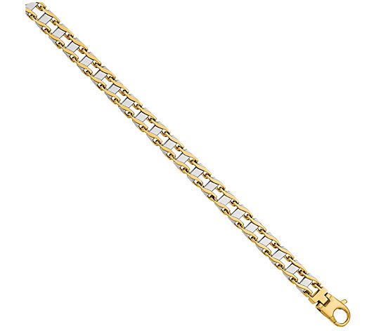14K Gold Two-Tone Ladder Link Bracelet, 33.3g