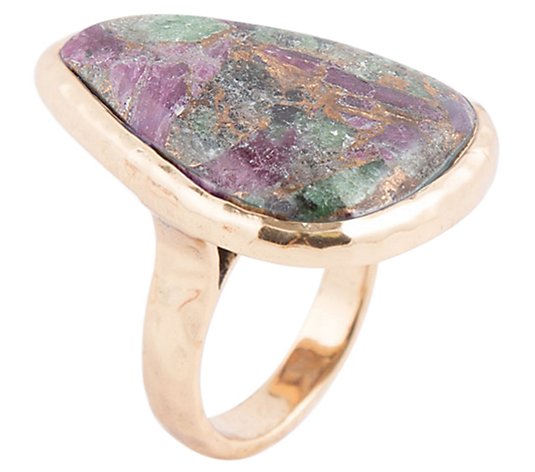 Barse Artisan Crafted Ruby Zoisite Matrix Ring