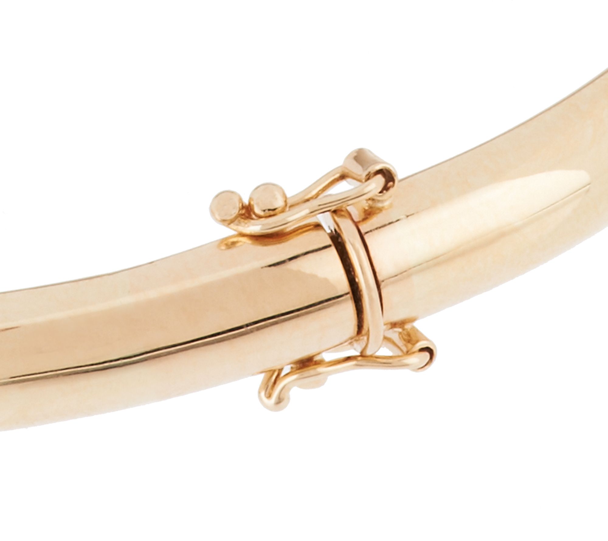 14K Gold Solid 1/4" Oval Hinged Bangle Bracelet, 30.3g 34.2g