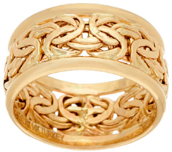 14K Gold Byzantine Inlay Band Ring - J321078