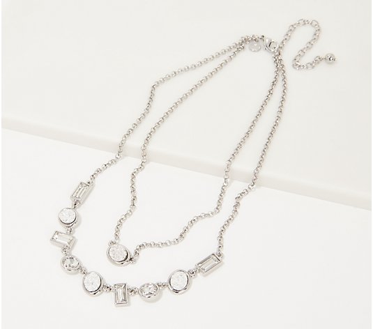 Susan Graver Druzy & Crystal Multi-Strand Necklace