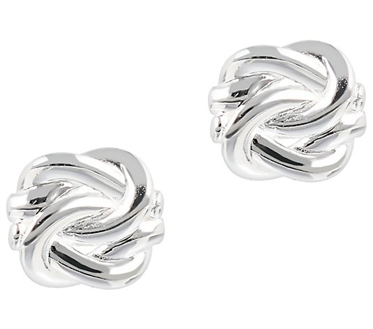 UltraFine Silver Polished Knot Stud Earrings