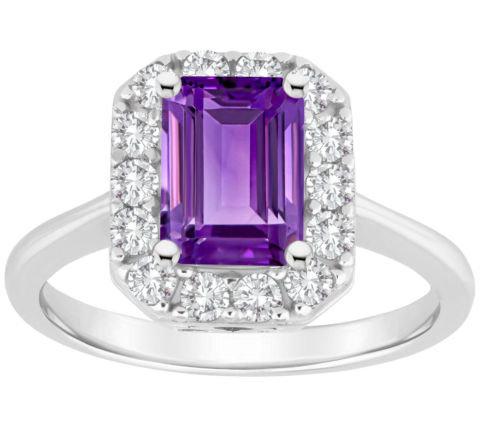 Affinity Gems Multi-Gemstone Halo Ring, Sterlin g Silver - QVC.com