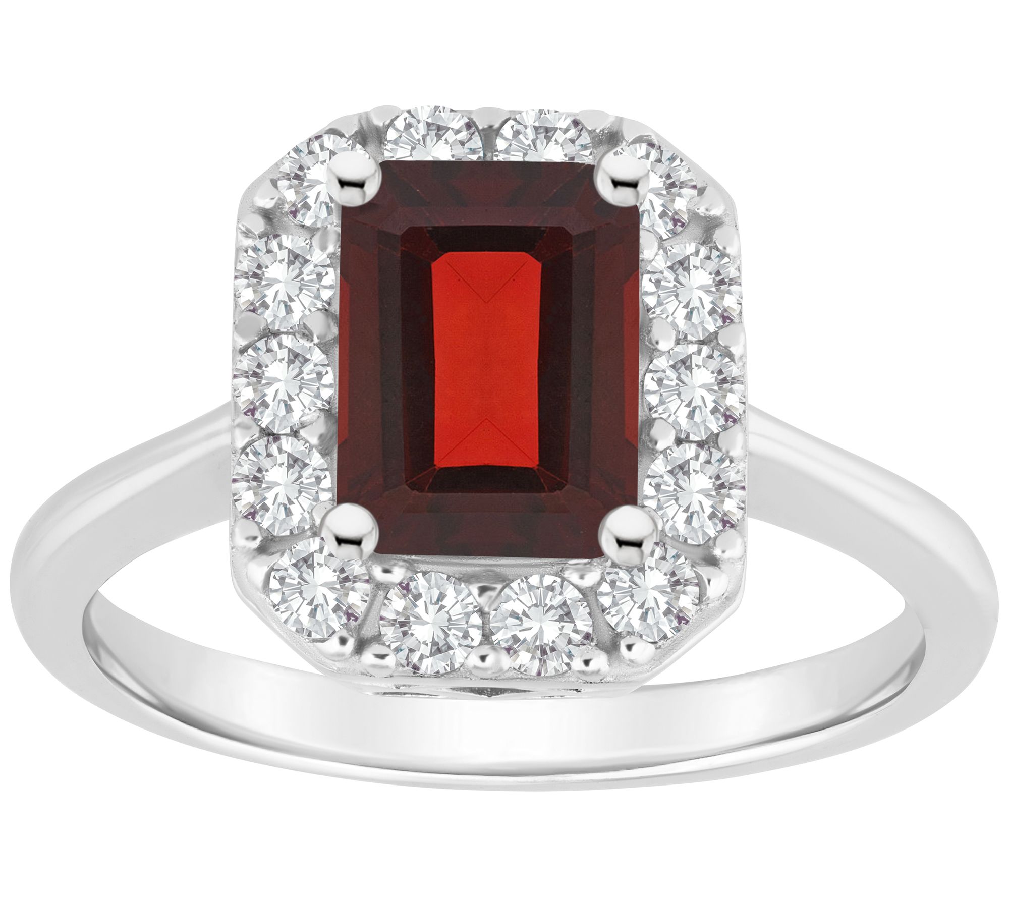 Affinity Gems Multi-Gemstone Halo Ring, Sterlin g Silver